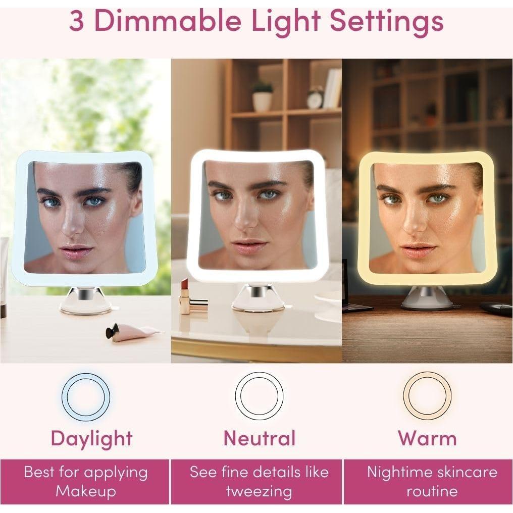 Espejo de Maquillaje Aumentado Fancii 20x LED Recargable 17.78 cm