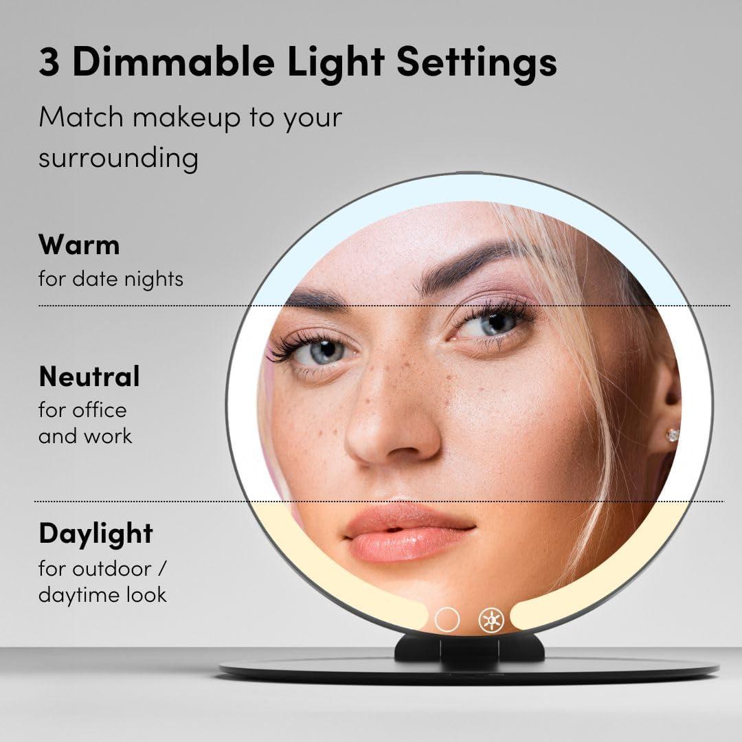 Espejo de Maquillaje Iluminado Fancii Abigail 21.3cm Plegable