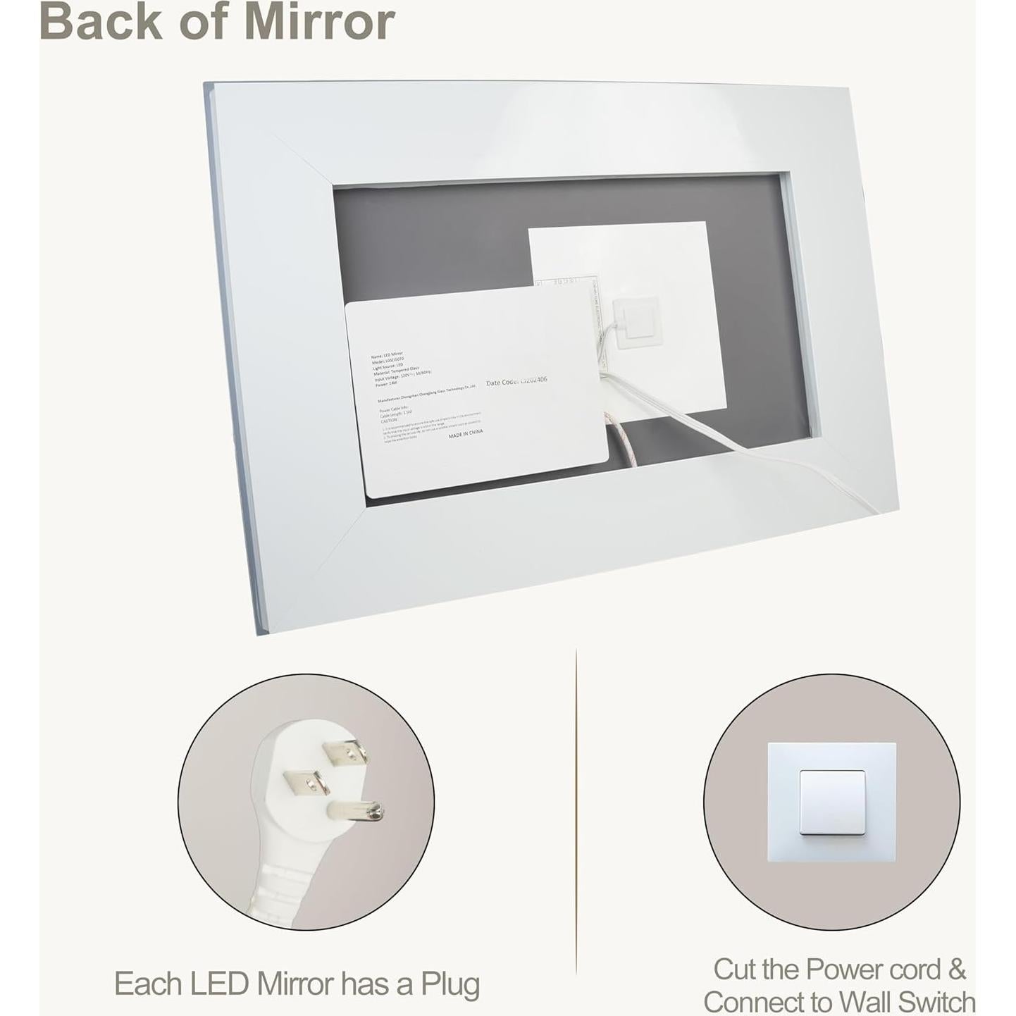 Espejo de Baño LED Aitila 71x50 cm Anti-vaho Regulable