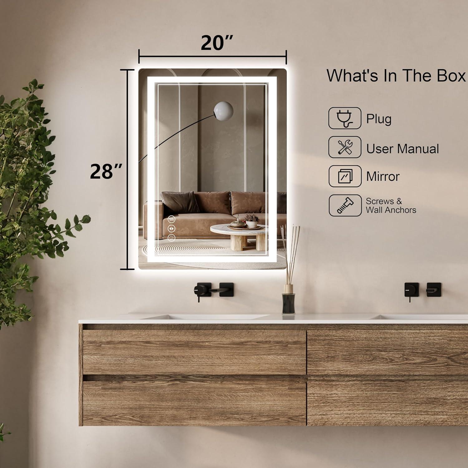 Espejo de Baño LED Aitila 71x50 cm Anti-vaho Regulable