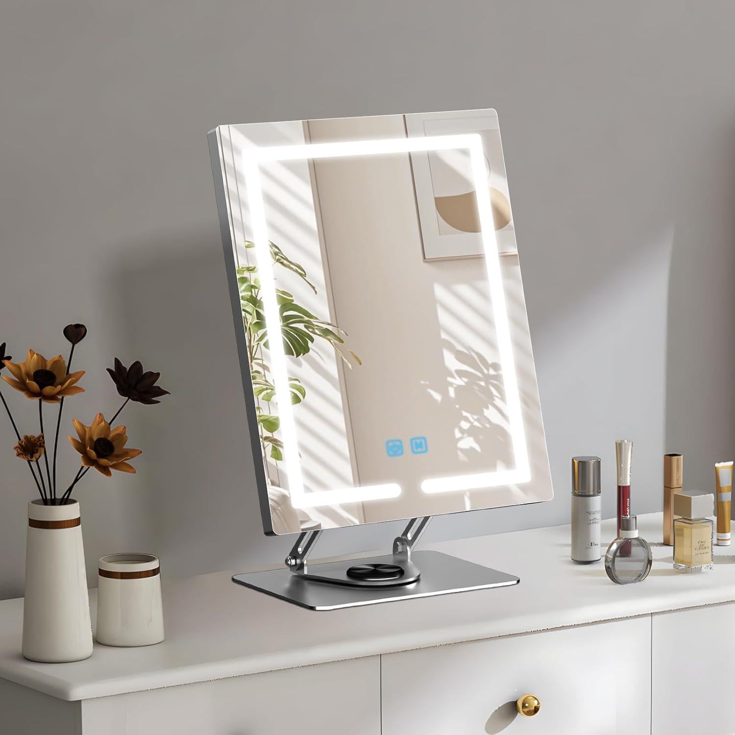 Espejo de Maquillaje LED ENJNST 5X Aumento Ajustable 360°