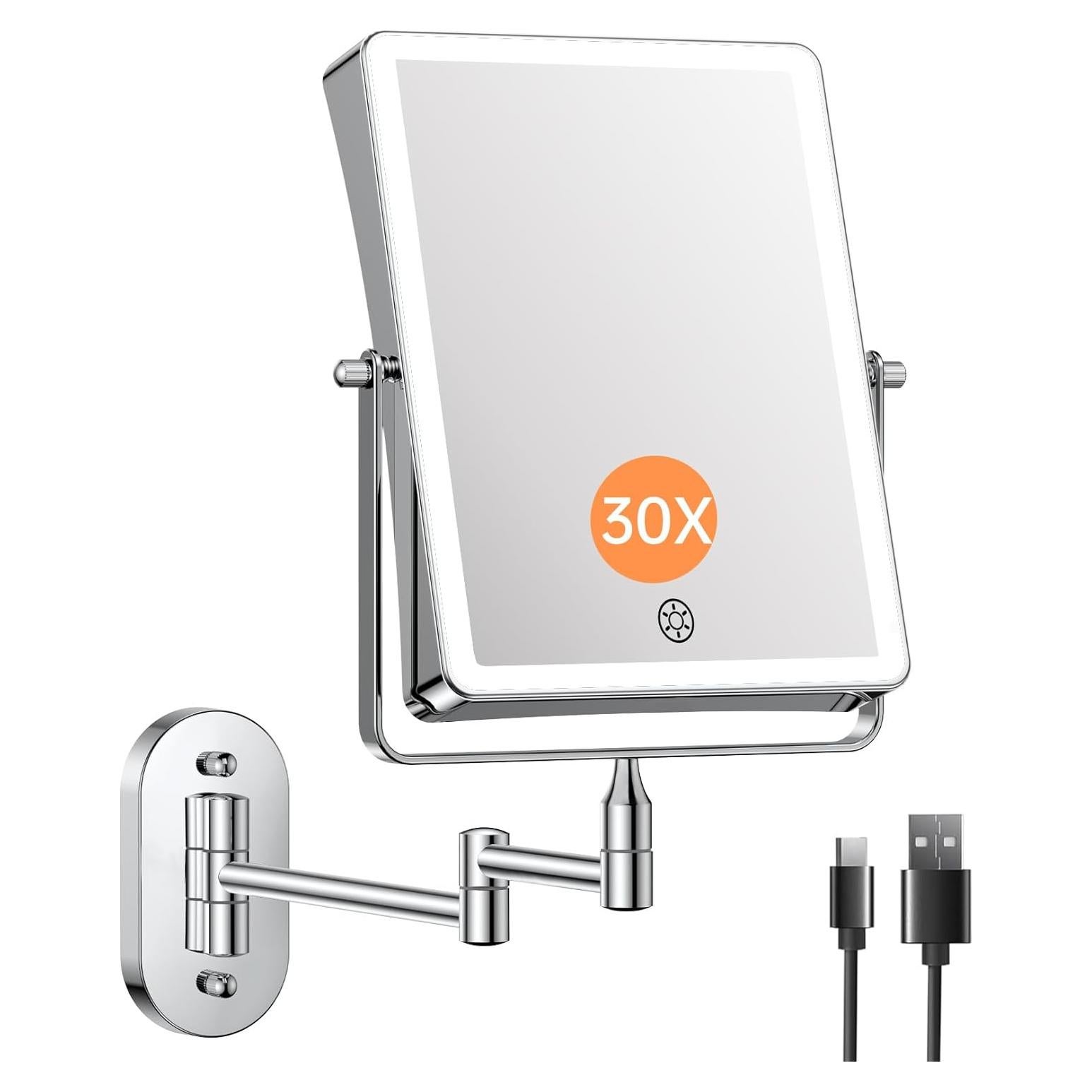 Espejo de Maquillaje Montado en Pared FASCINATE 22.1 cm 1X/30X