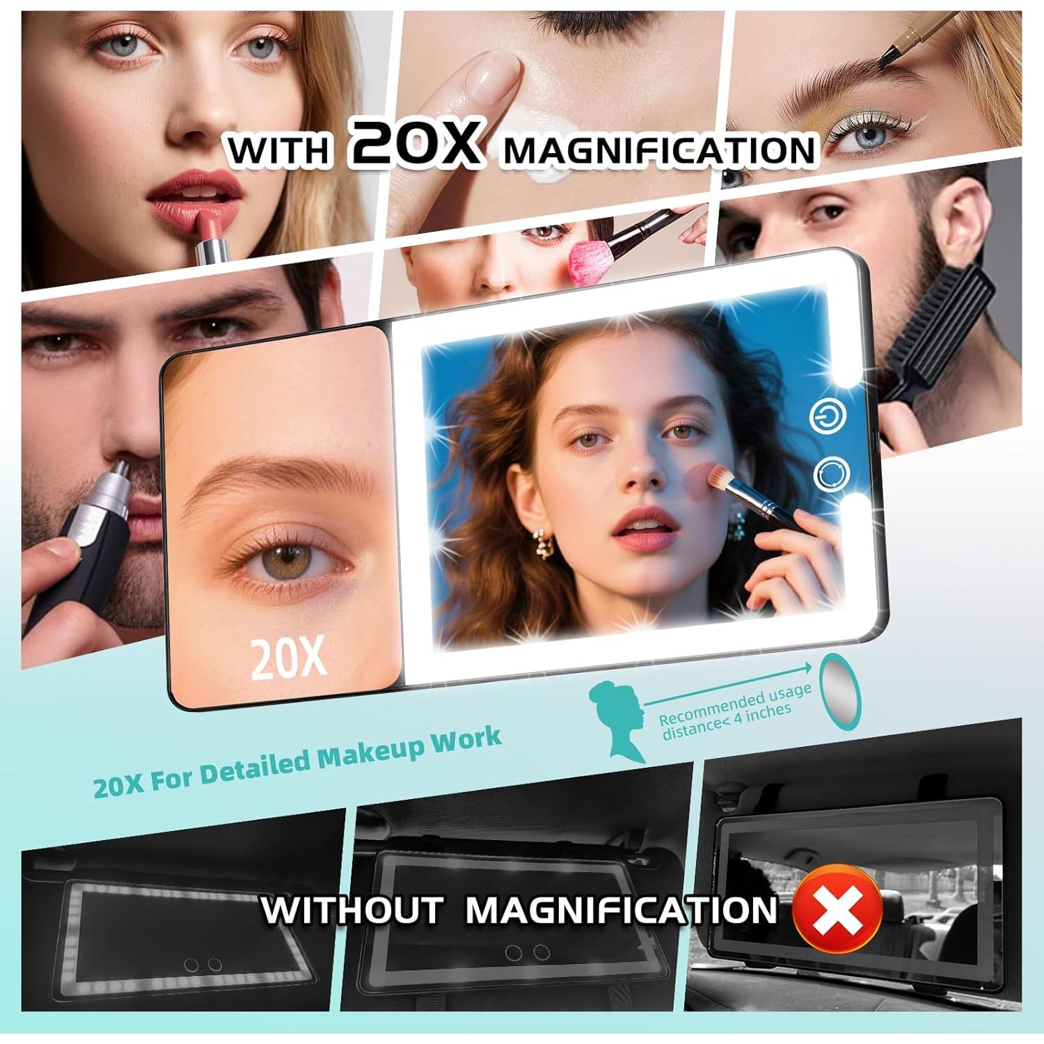 Espejo de Vanidad Suupvaor con Luces y 20X de Magnificación