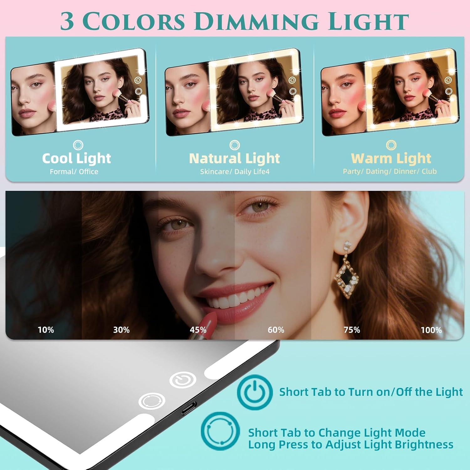 Espejo de Vanidad Suupvaor con Luces y 20X de Magnificación