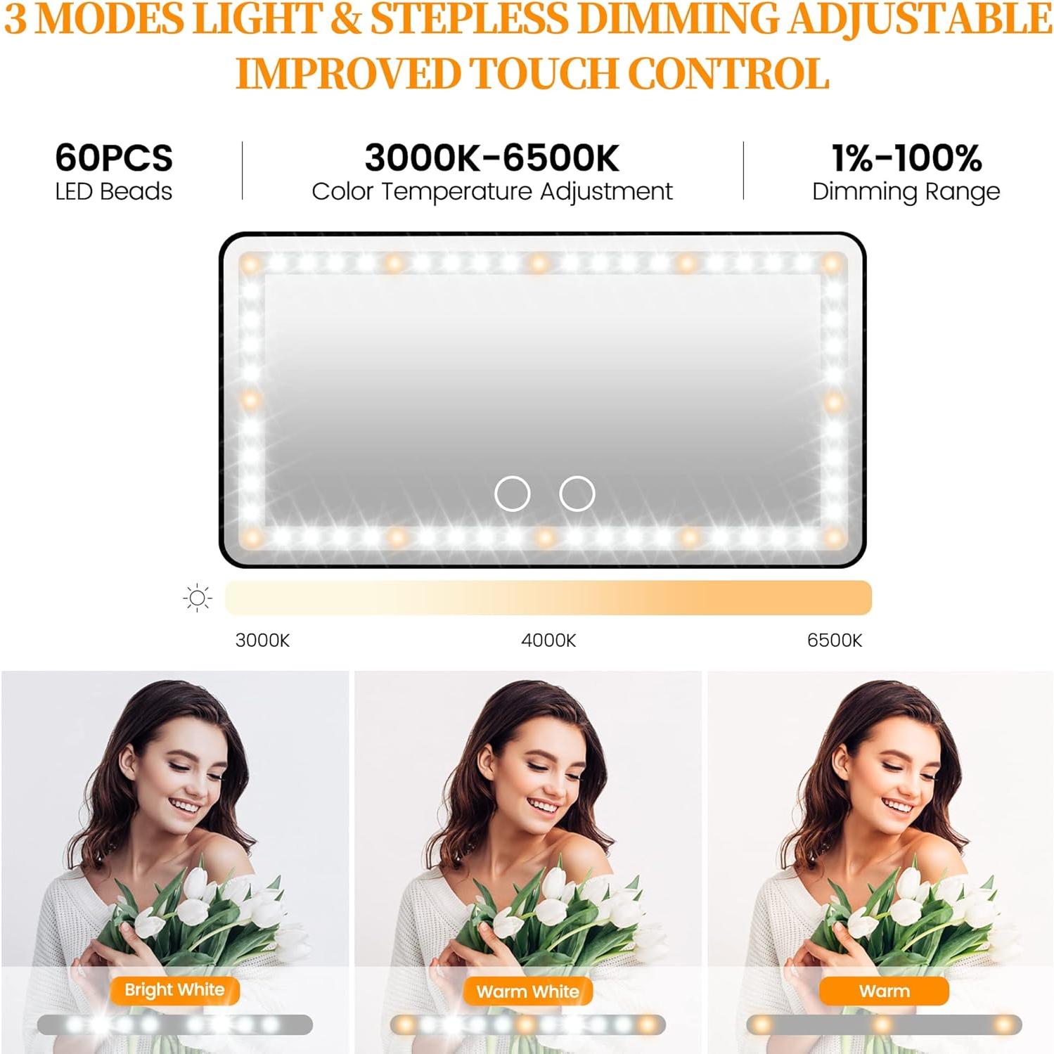 Espejo de Vanidad Hirger para Coche con Luz LED Táctil