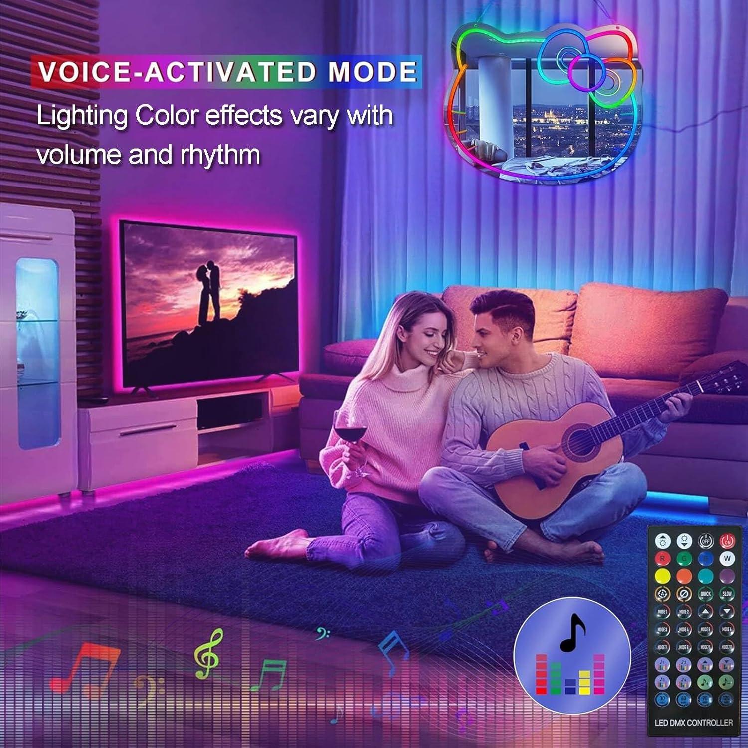 Espejo de Tocador Dimmable UIWEBABA Hello Kit LED Acrílico 40.9x35.8cm