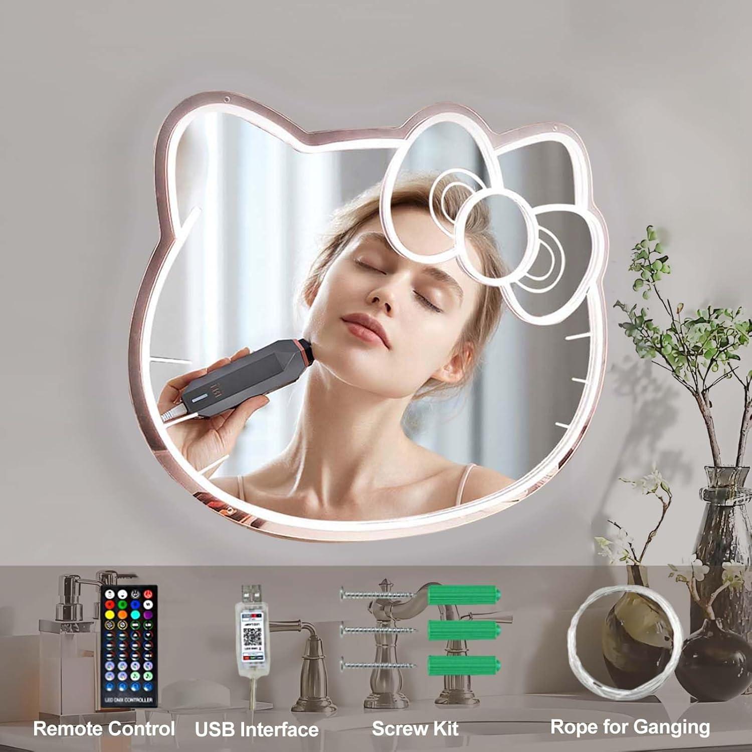 Espejo de Tocador Dimmable UIWEBABA Hello Kit LED Acrílico 40.9x35.8cm