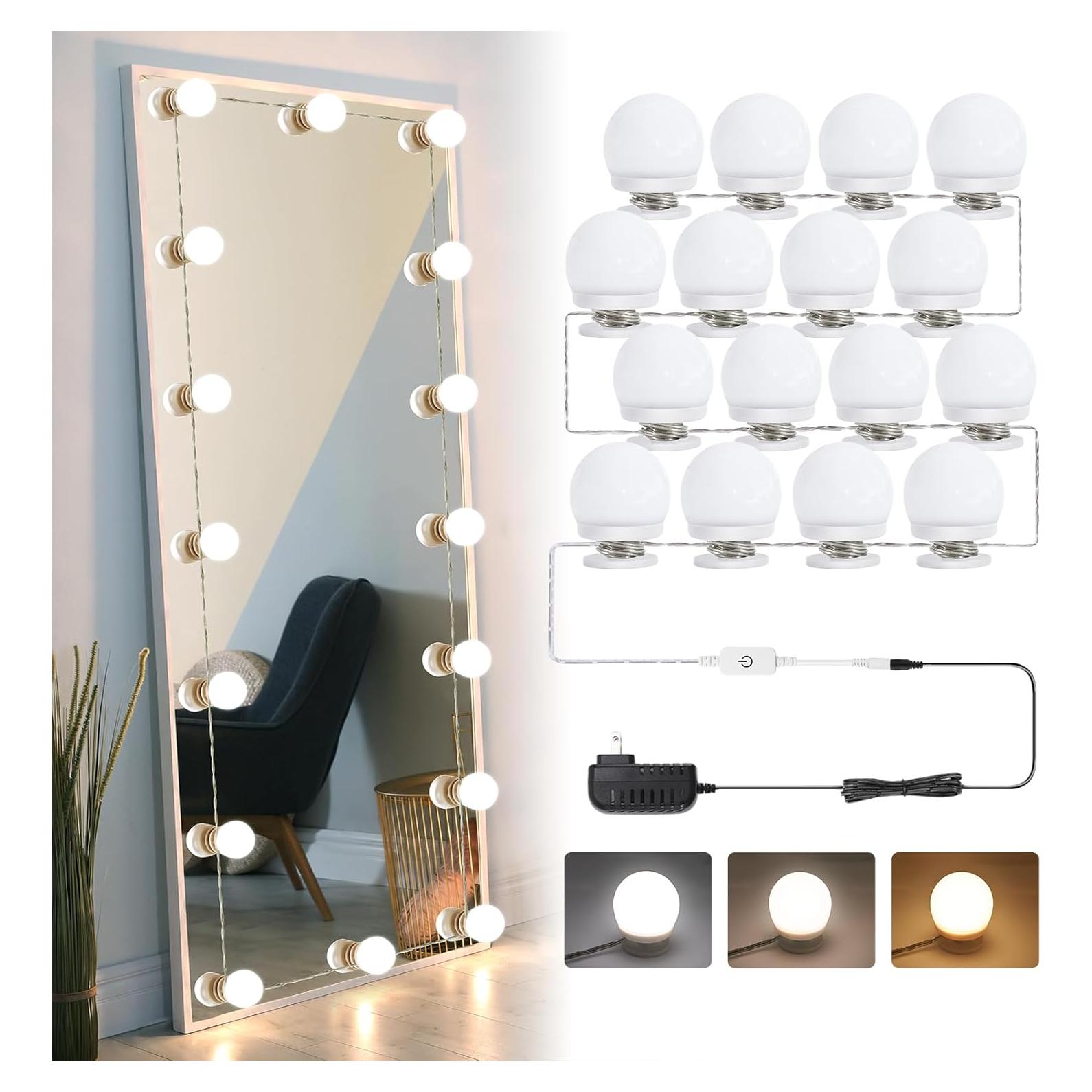 Luces de Tocador AIBOO 16 Bombillas LED Regulables para Maquillaje