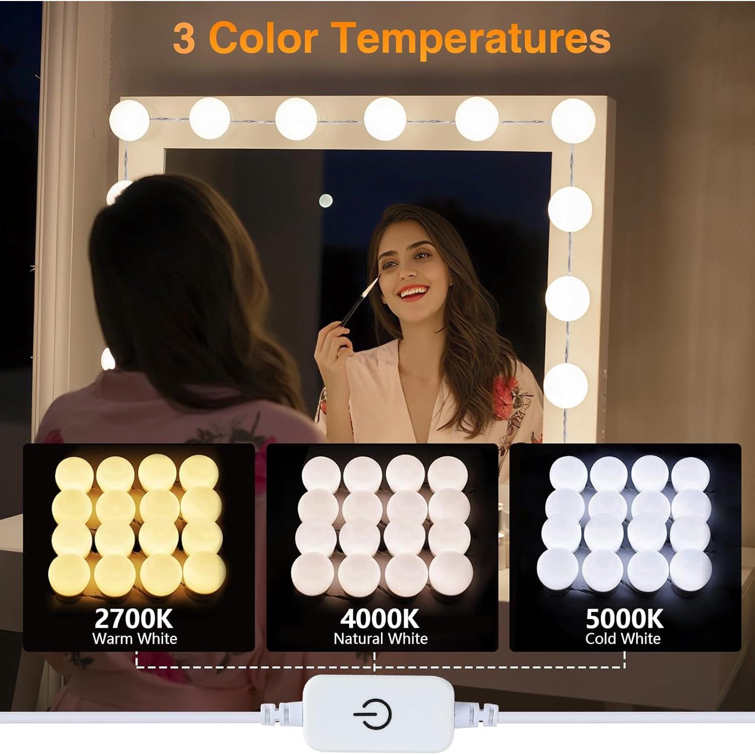 Luces de Tocador AIBOO 16 Bombillas LED Regulables para Maquillaje