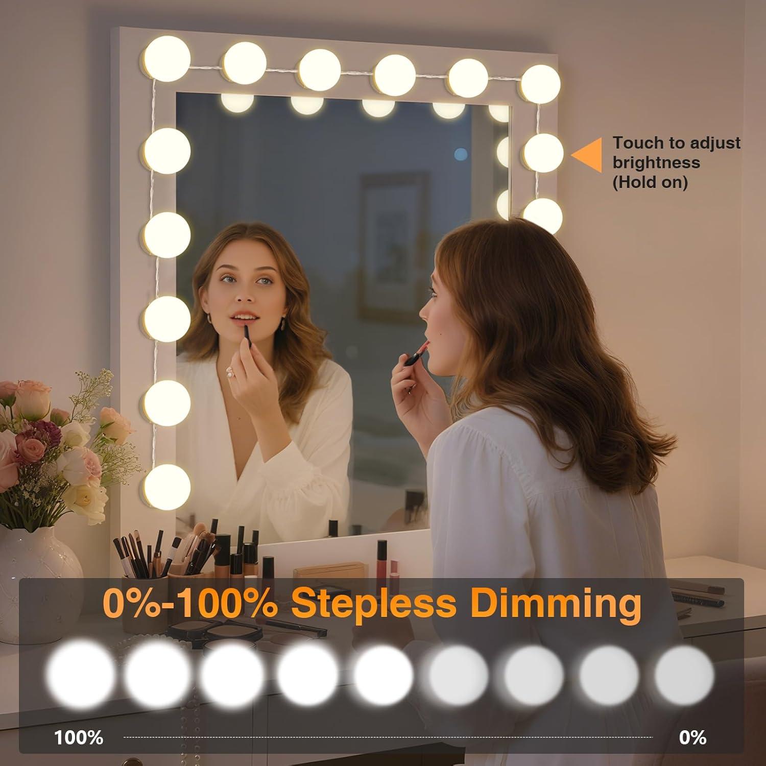 Luces de Tocador AIBOO 16 Bombillas LED Regulables para Maquillaje