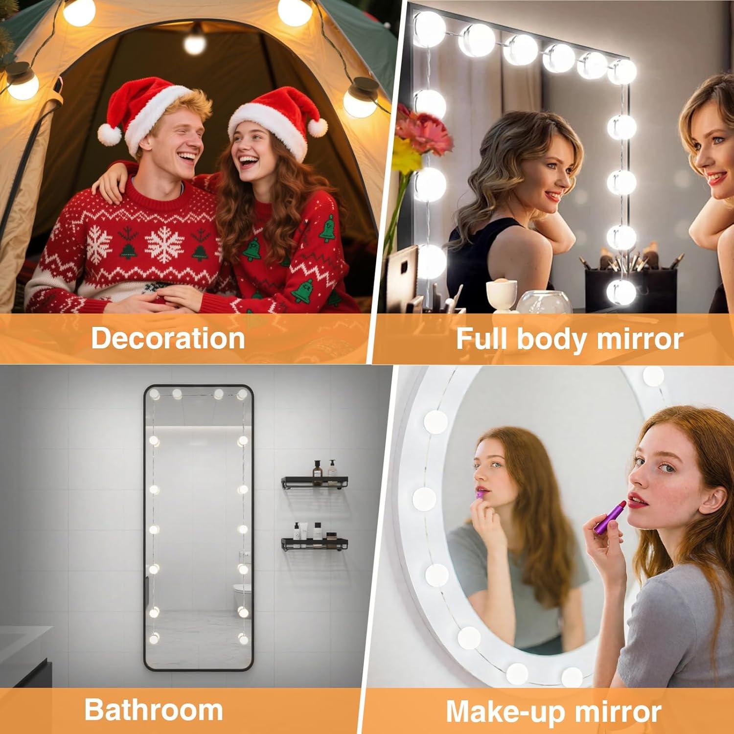 Luces de Tocador AIBOO 16 Bombillas LED Regulables para Maquillaje