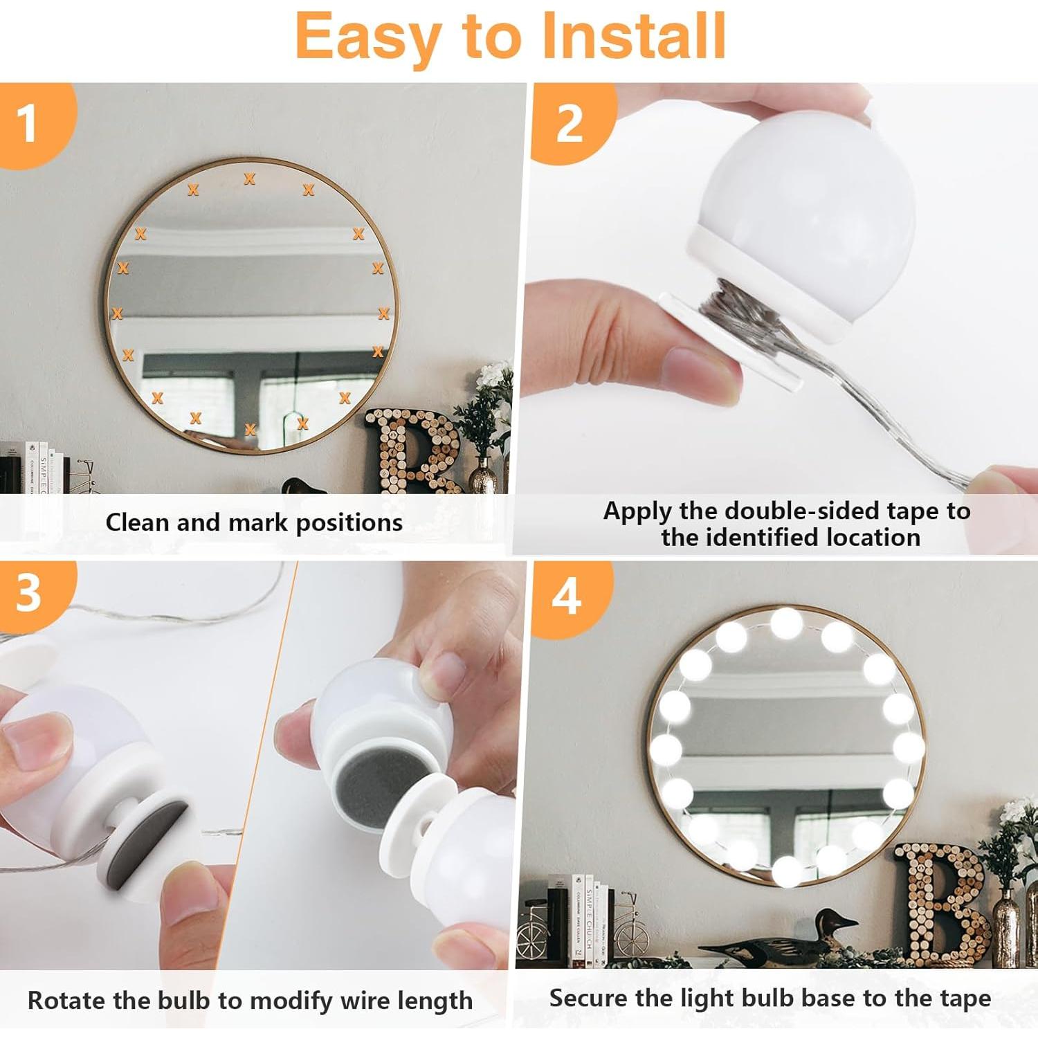 Luces de Tocador AIBOO 16 Bombillas LED Regulables para Maquillaje