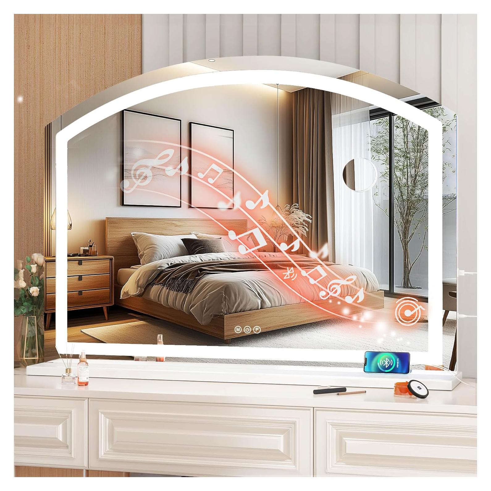 Espejo de tocador LED Hasipu Arqueado 81x61 cm con USB