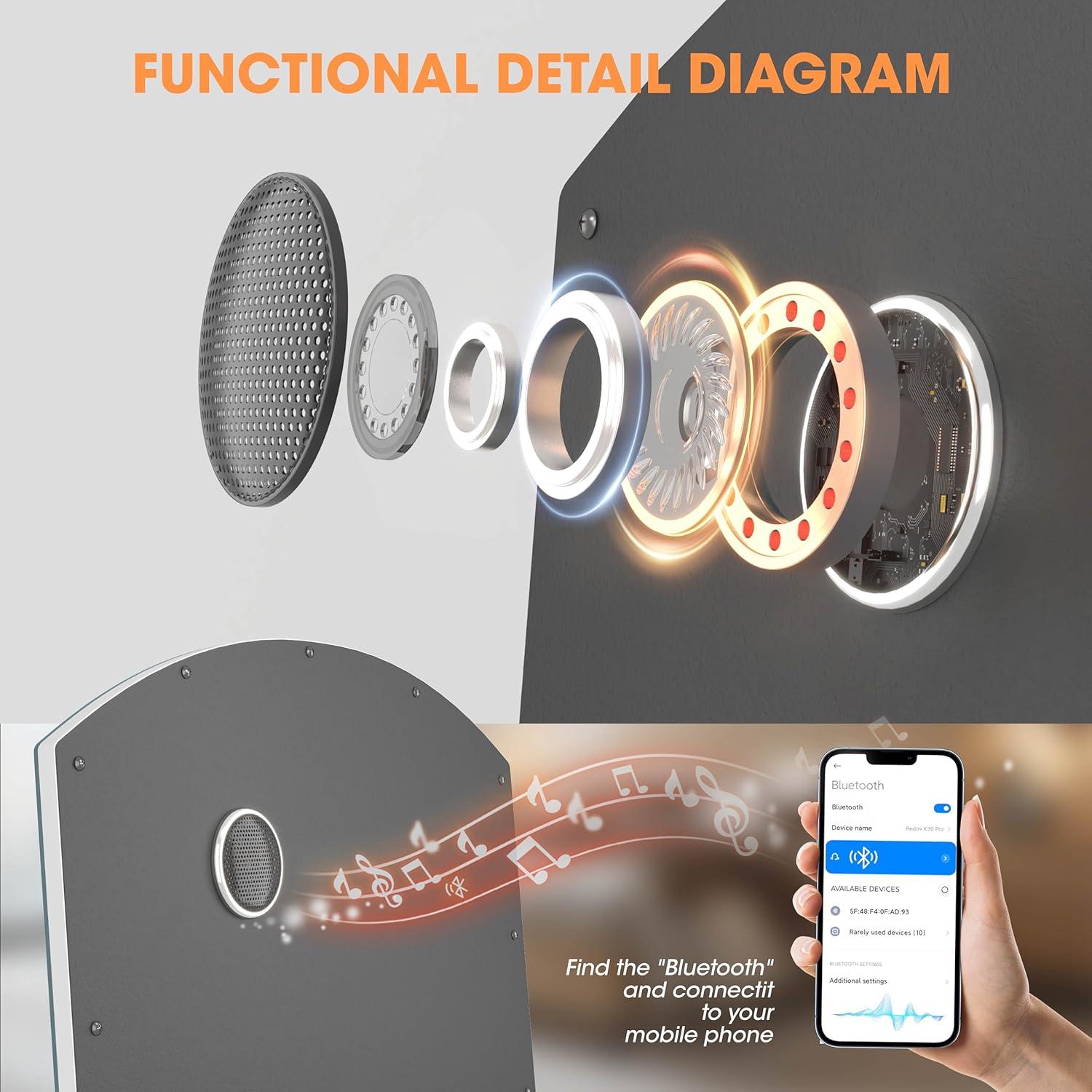 Espejo de tocador LED Hasipu Arqueado 81x61 cm con USB