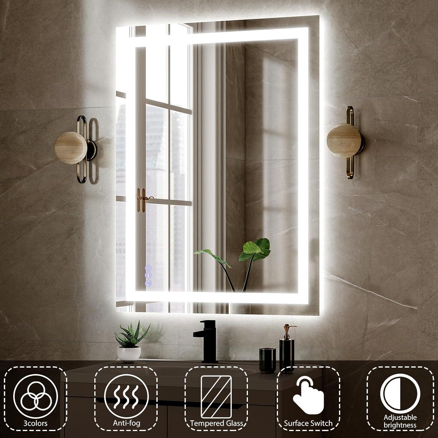 Espejo de Baño LED VooBang 97x66 cm con 3 Modos de Luz