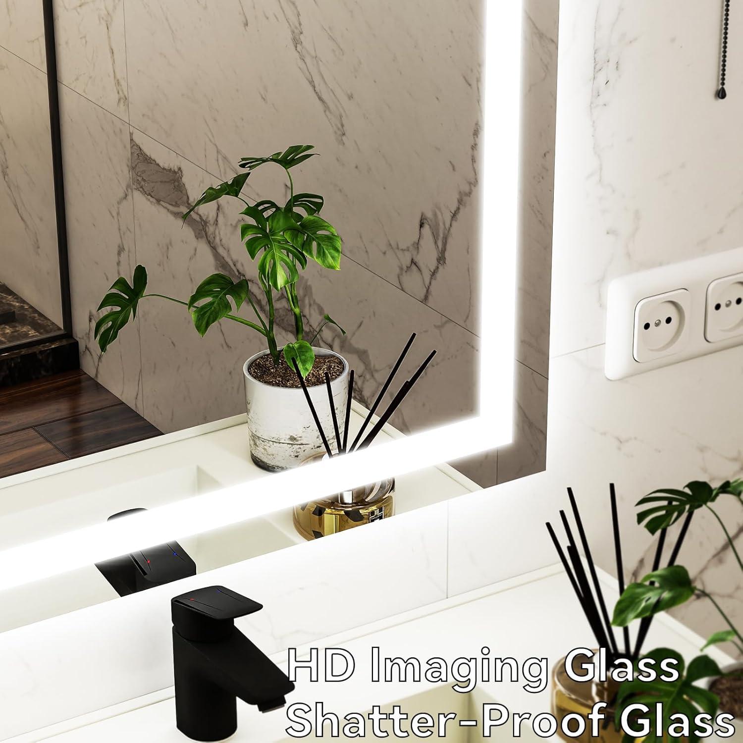 Espejo de Baño LED VooBang 97x66 cm con 3 Modos de Luz