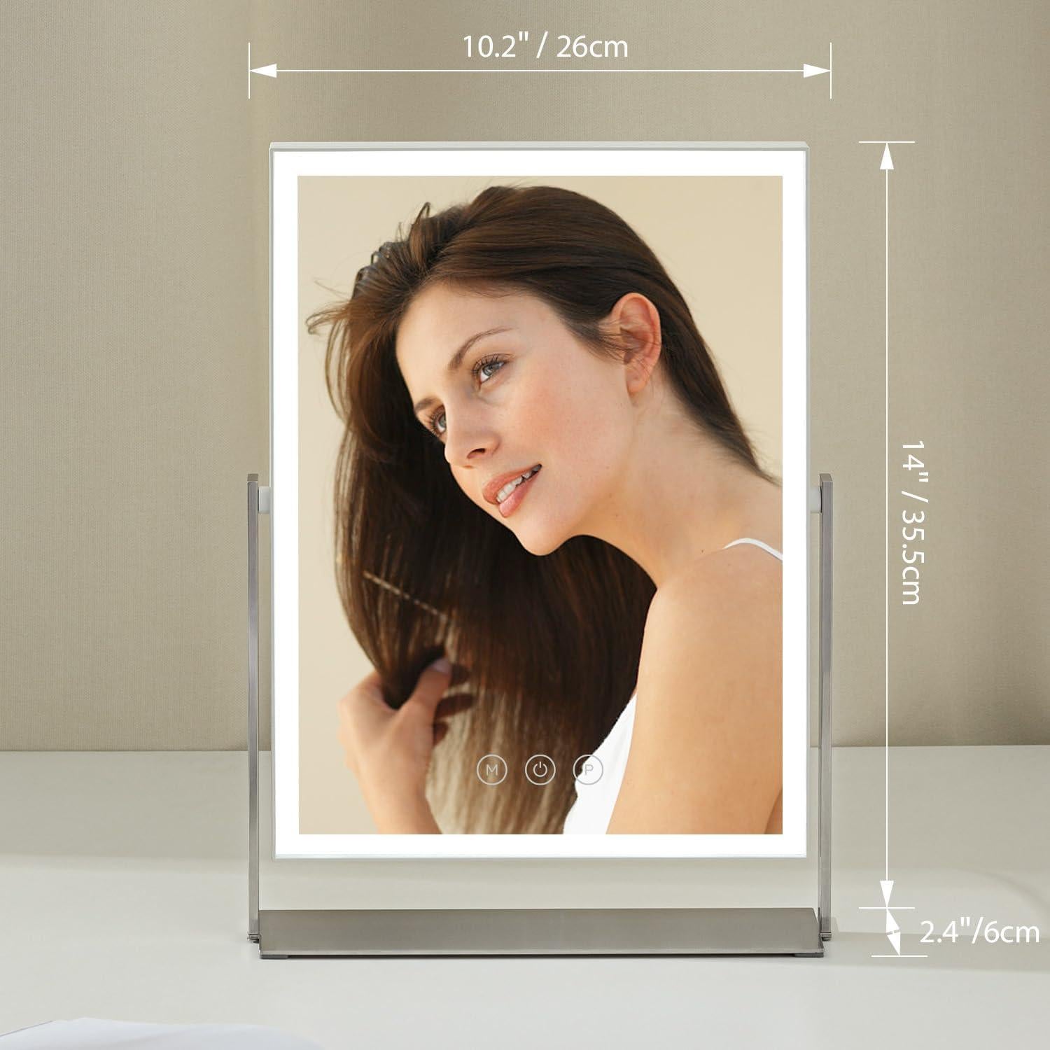 Espejo de Maquillaje Iluminado NEZZOE 14" Rectangular USB C