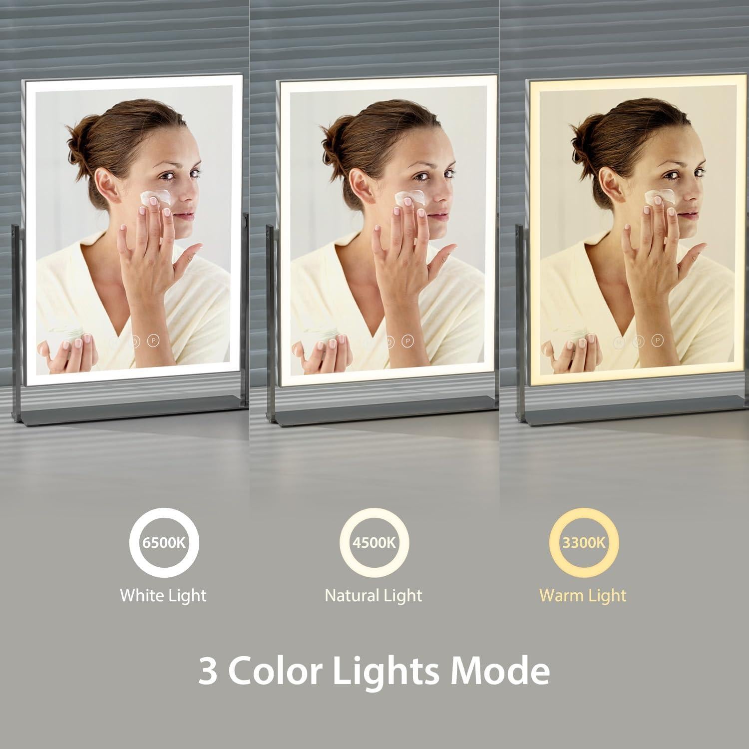 Espejo de Maquillaje Iluminado NEZZOE 14" Rectangular USB C