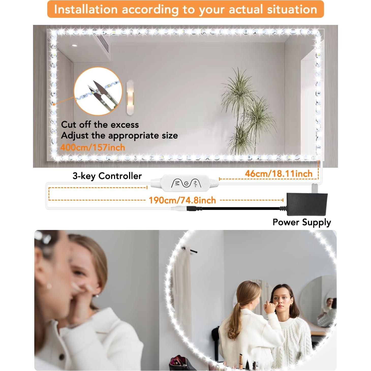 Luces LED de tocador Daymeet 4m multicolor con control APP