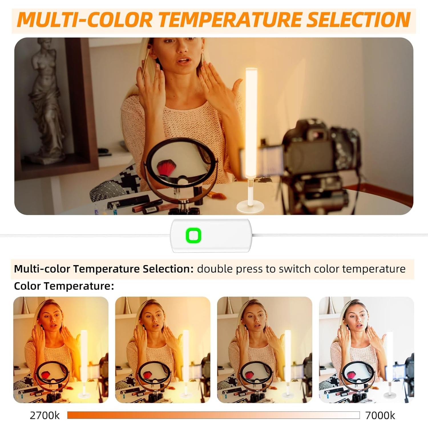 Luz LED de Maquillaje RGH DM101 con Temperatura Cambiable