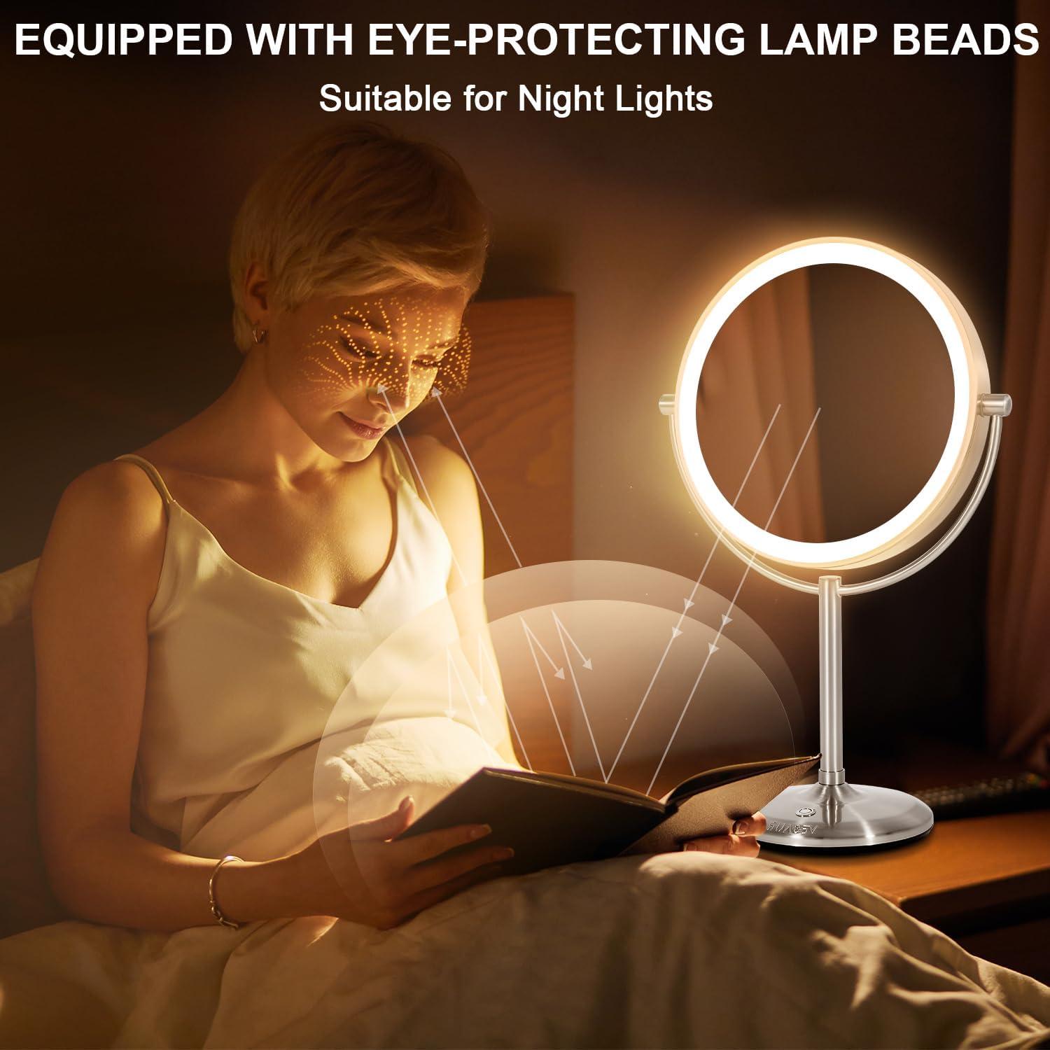 Espejo de Maquillaje Iluminado VESAUR 9" 1X/15X HD Recargable