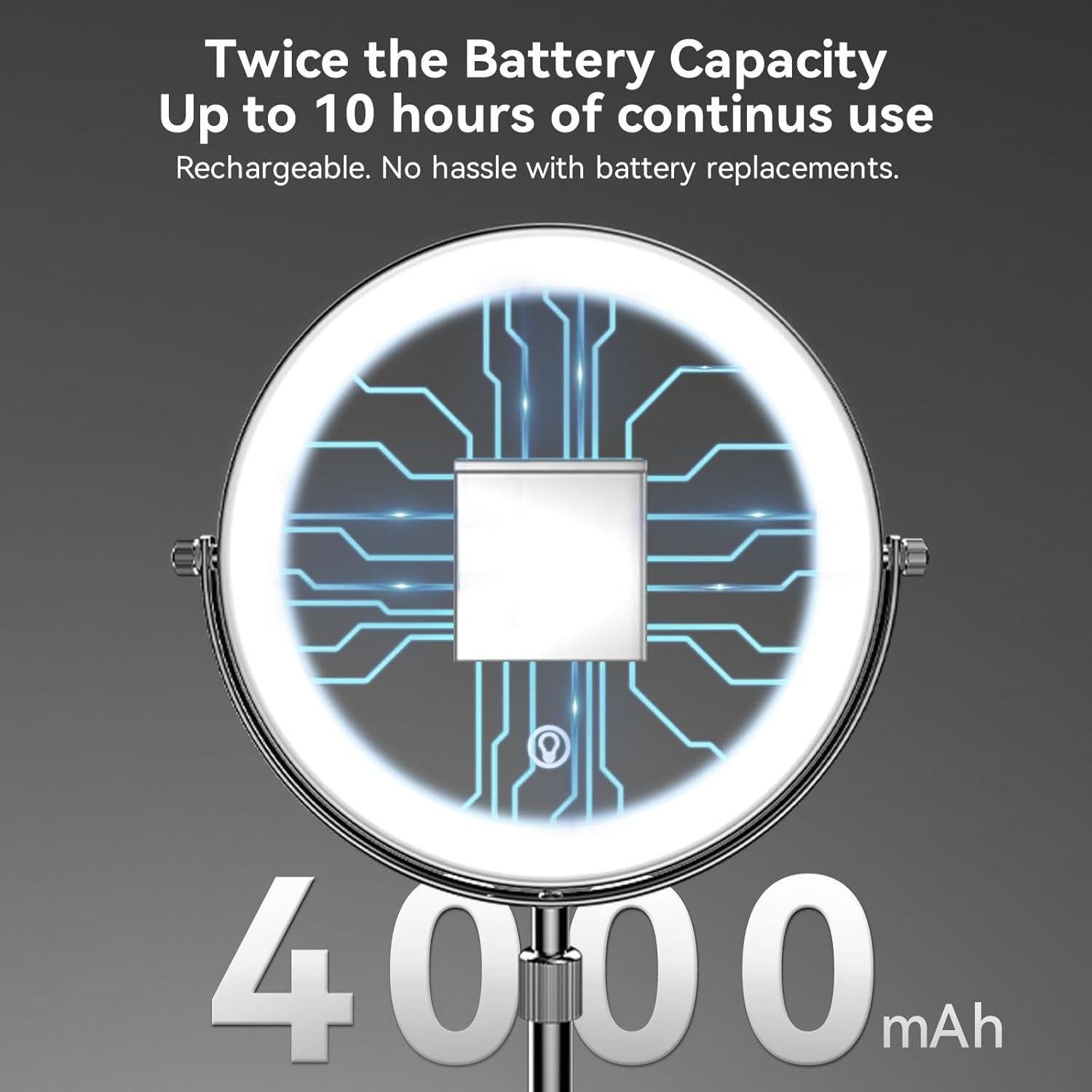 Espejo de Maquillaje LED Nicesail 7X 20 cm Recargable 4000 mAh