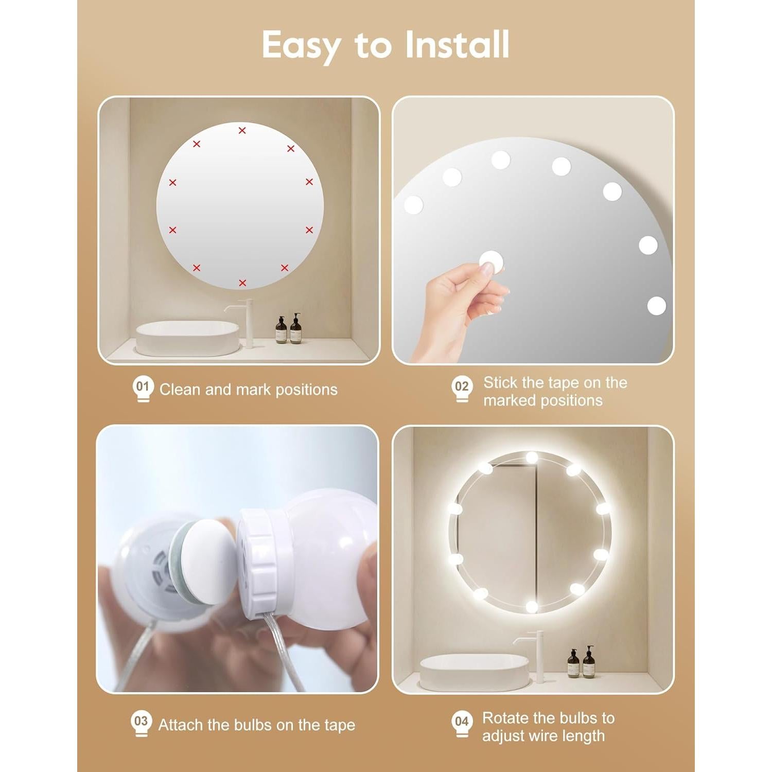 Kit de 14 Bombillas LED Regulables Brightown para Espejo