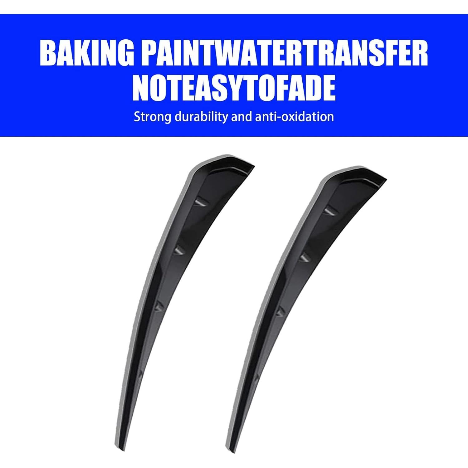 QODOLSI Pack-2 Car Fender Side Vents, Fender Decorative Stickers, ABS Carbon Fiber Spoiler, Air Flow Intake Hole Grille Auto Exterior Accessories Universal (Bright Black)