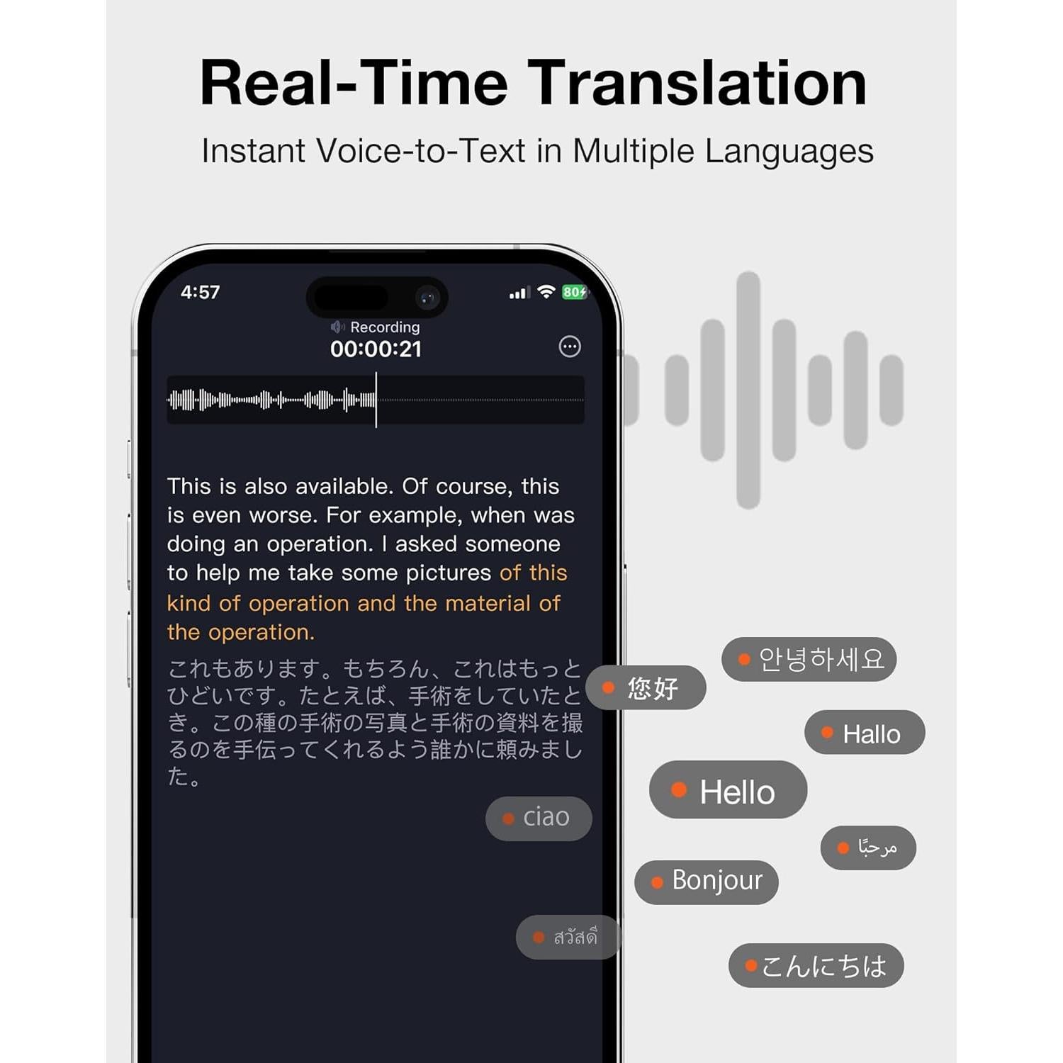 Auriculares AI RecDot viaim Plata con Grabadora de Voz y ANC 48dB