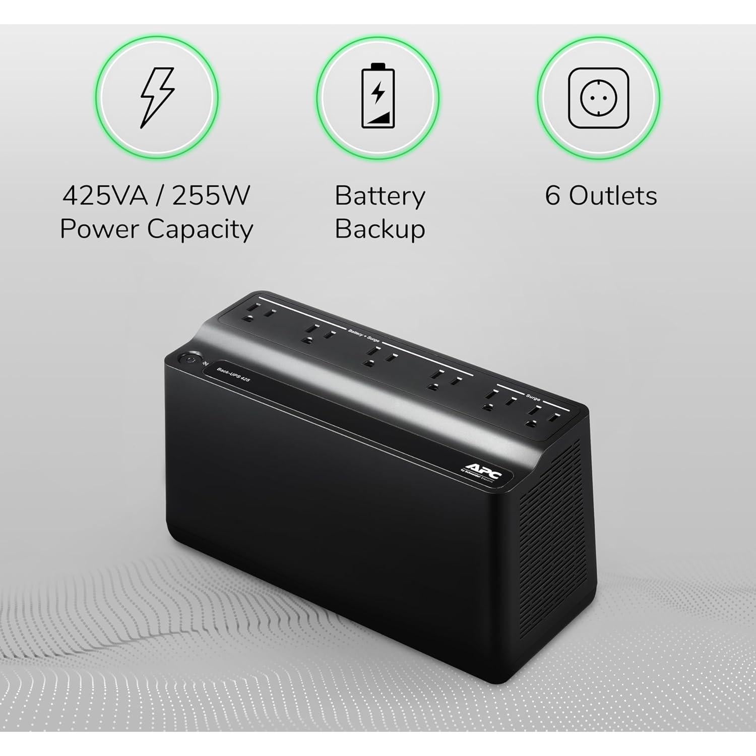 UPS APC BE425M 425VA Respaldo de Batería y Protección