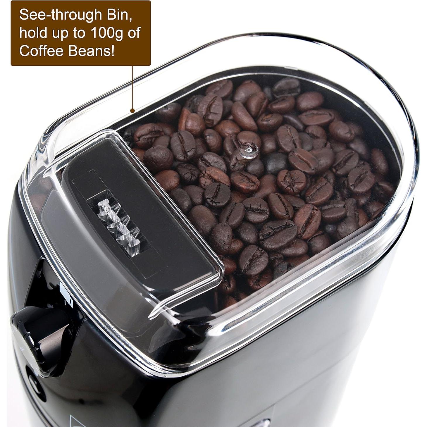 Molino de café eléctrico Secura SCG-903B, 17 niveles, 12 tazas