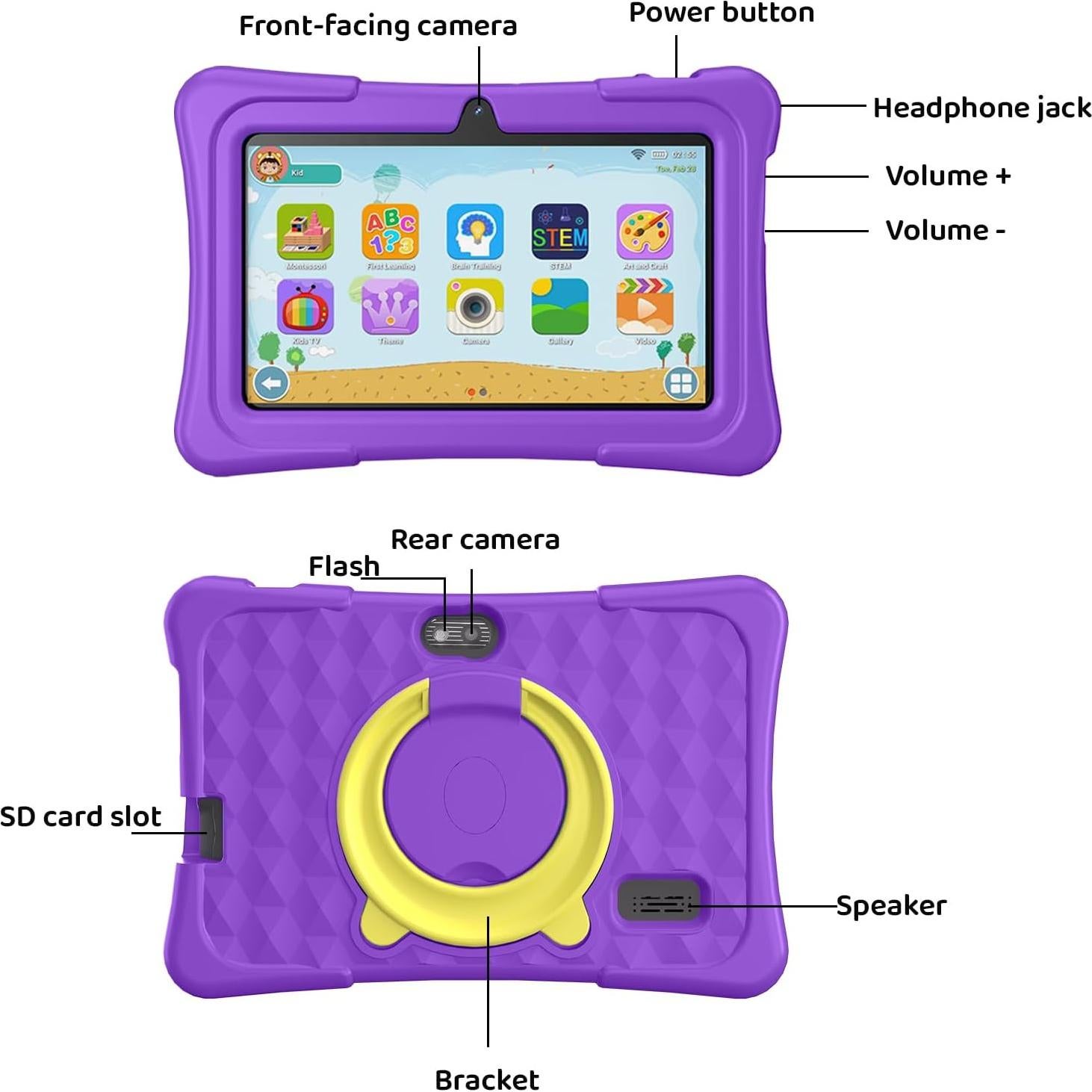 Tableta para Niños aiprotablet K07 7" Android 15 8GB/32GB