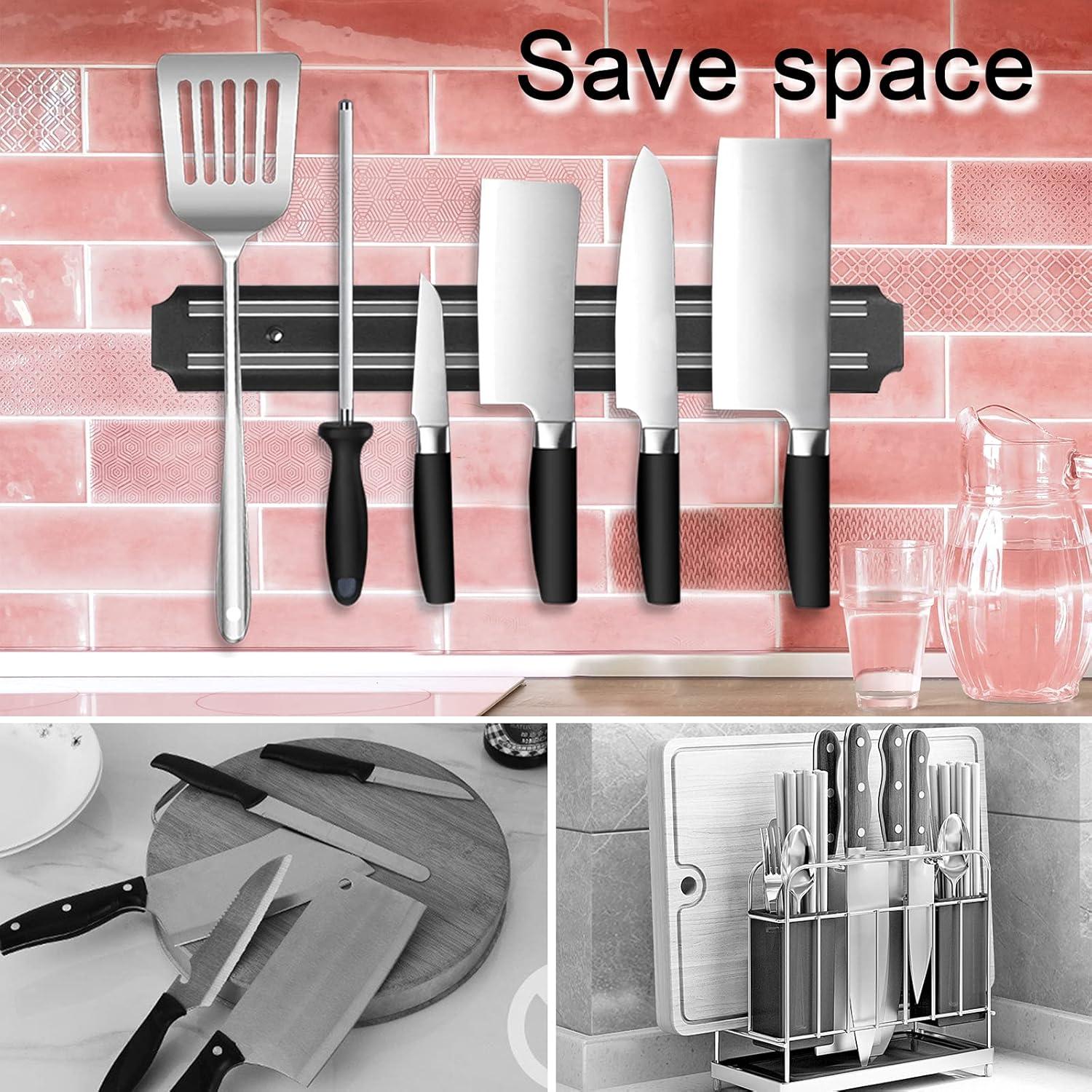 Soporte Magnético para Cuchillos AEYTLOI 38cm Acero Inoxidable Negro