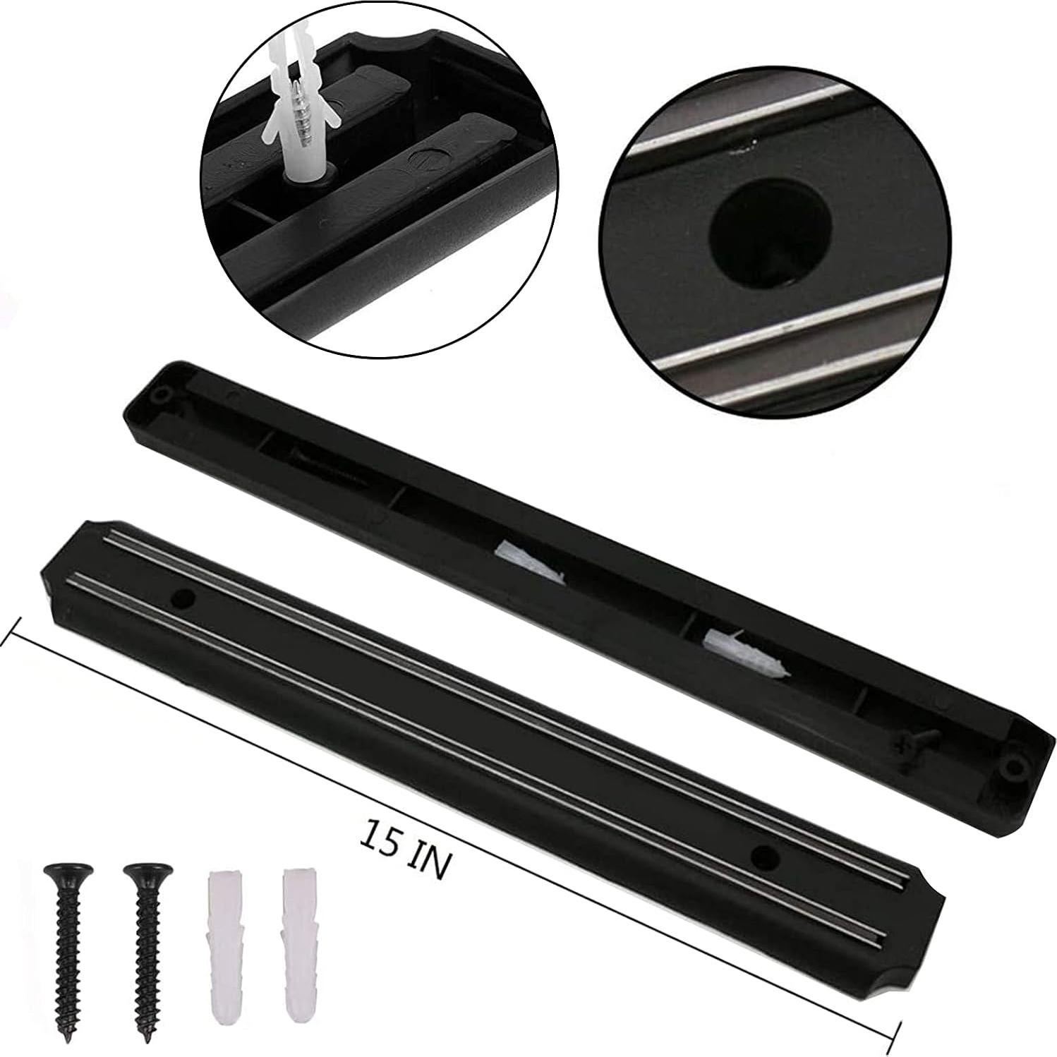 Soporte Magnético para Cuchillos AEYTLOI 38cm Acero Inoxidable Negro