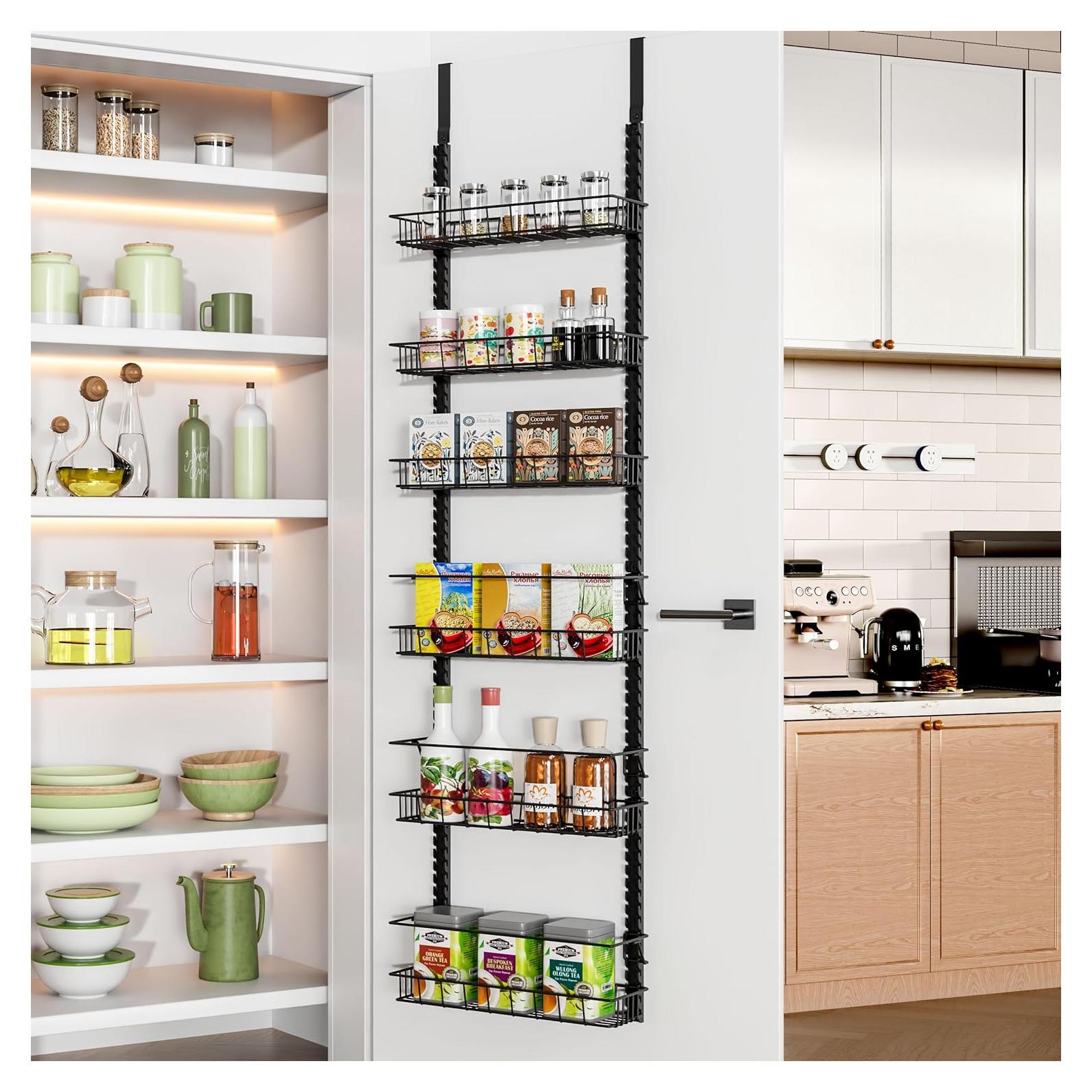 Estante Organizador de Despensa Churboro 6 Niveles Ajustable Negro