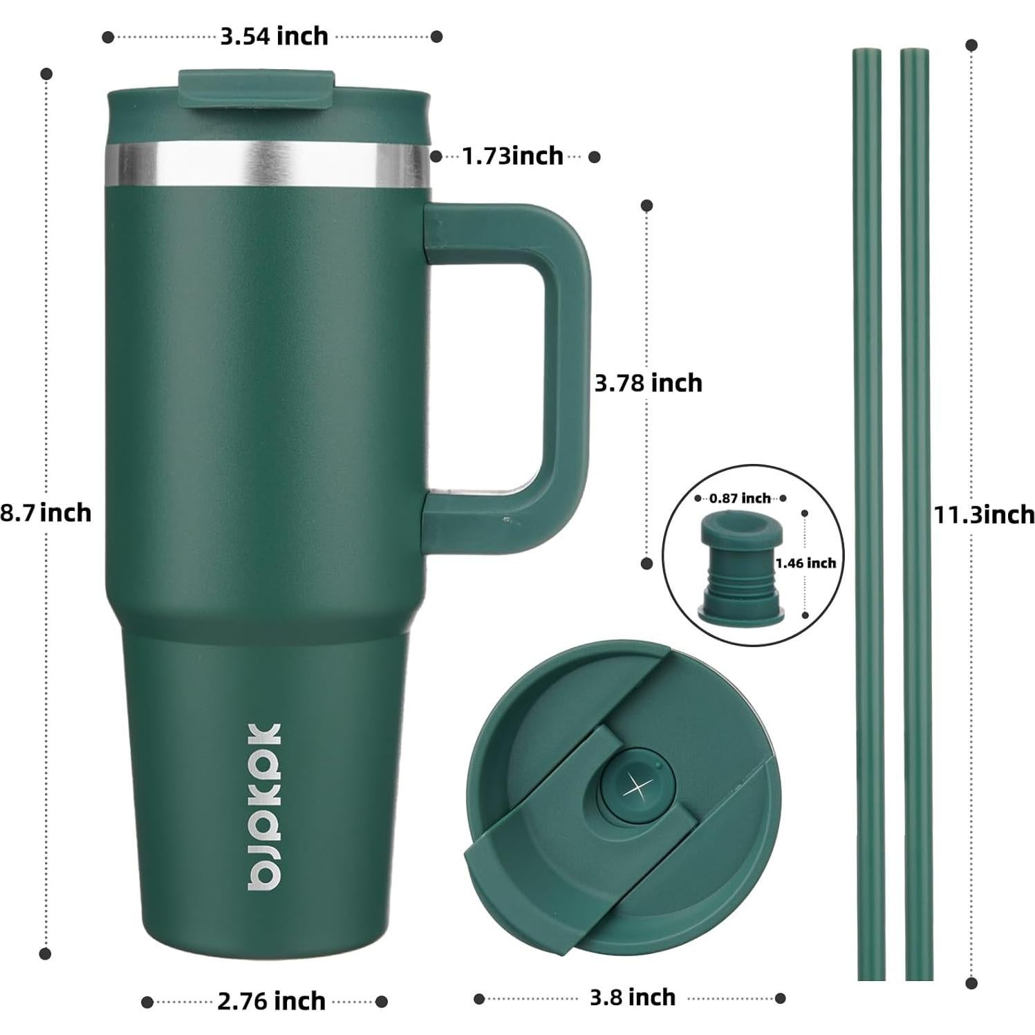 Vaso Aislado BJPKPK 30 oz Acero Inoxidable Verde Militar