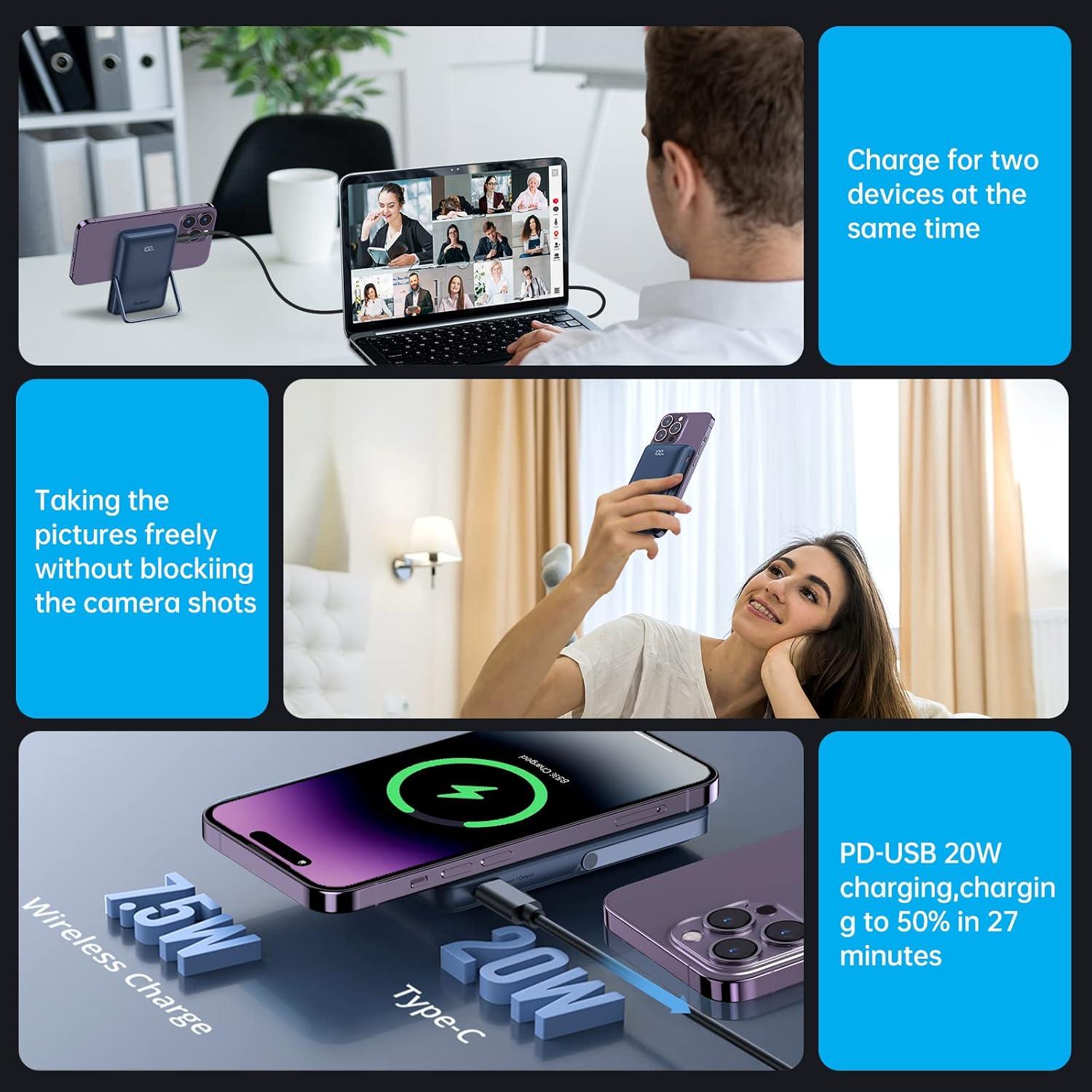 Cargador Portátil Inalámbrico KIMORE 10000mAh Carga Rápida 20W