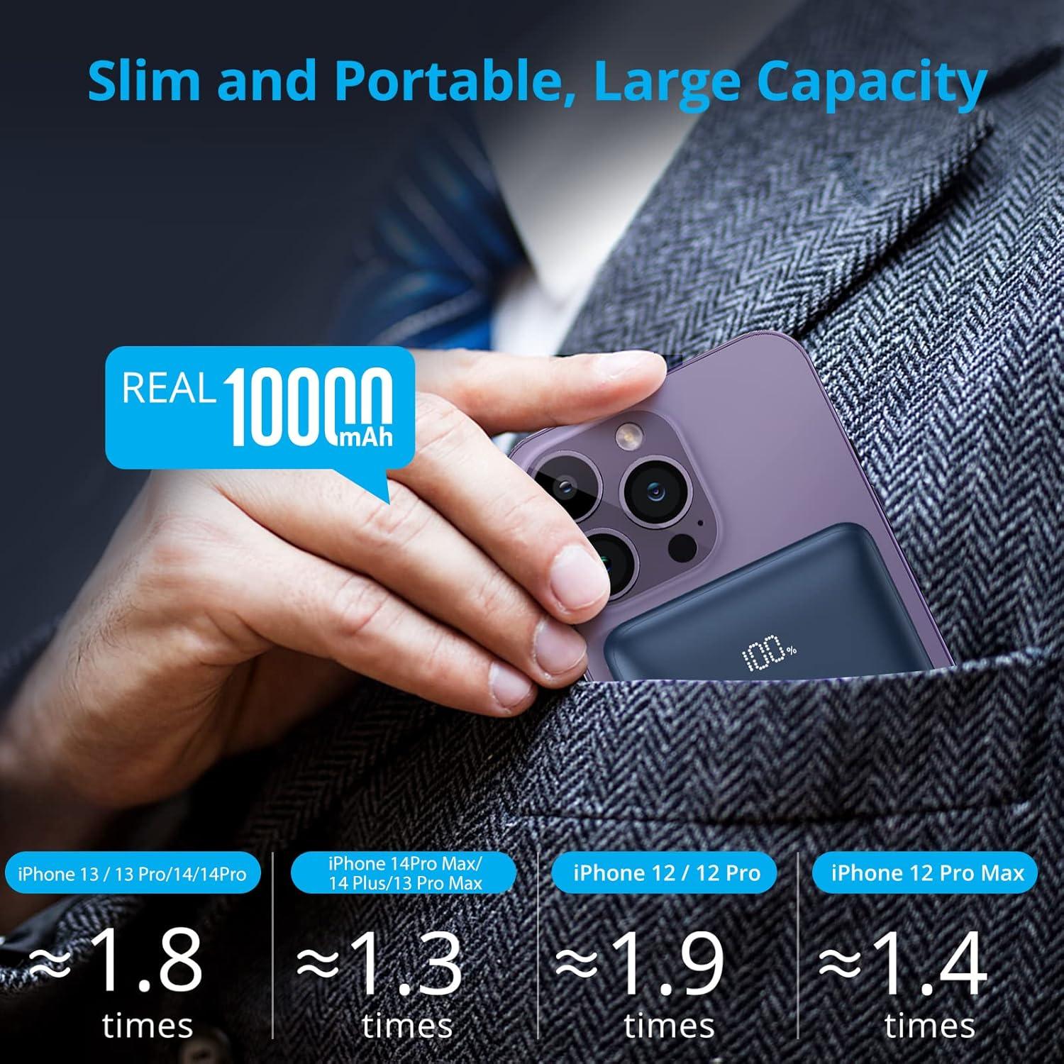 Cargador Portátil Inalámbrico KIMORE 10000mAh Carga Rápida 20W
