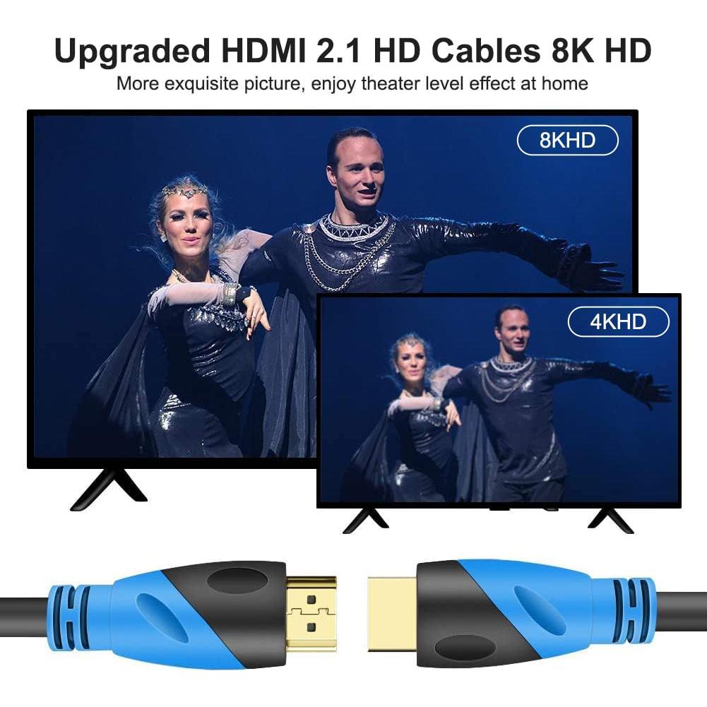 Cable HDMI 8K 1.5M Rommisie 2Pack Ultra Alta Velocidad