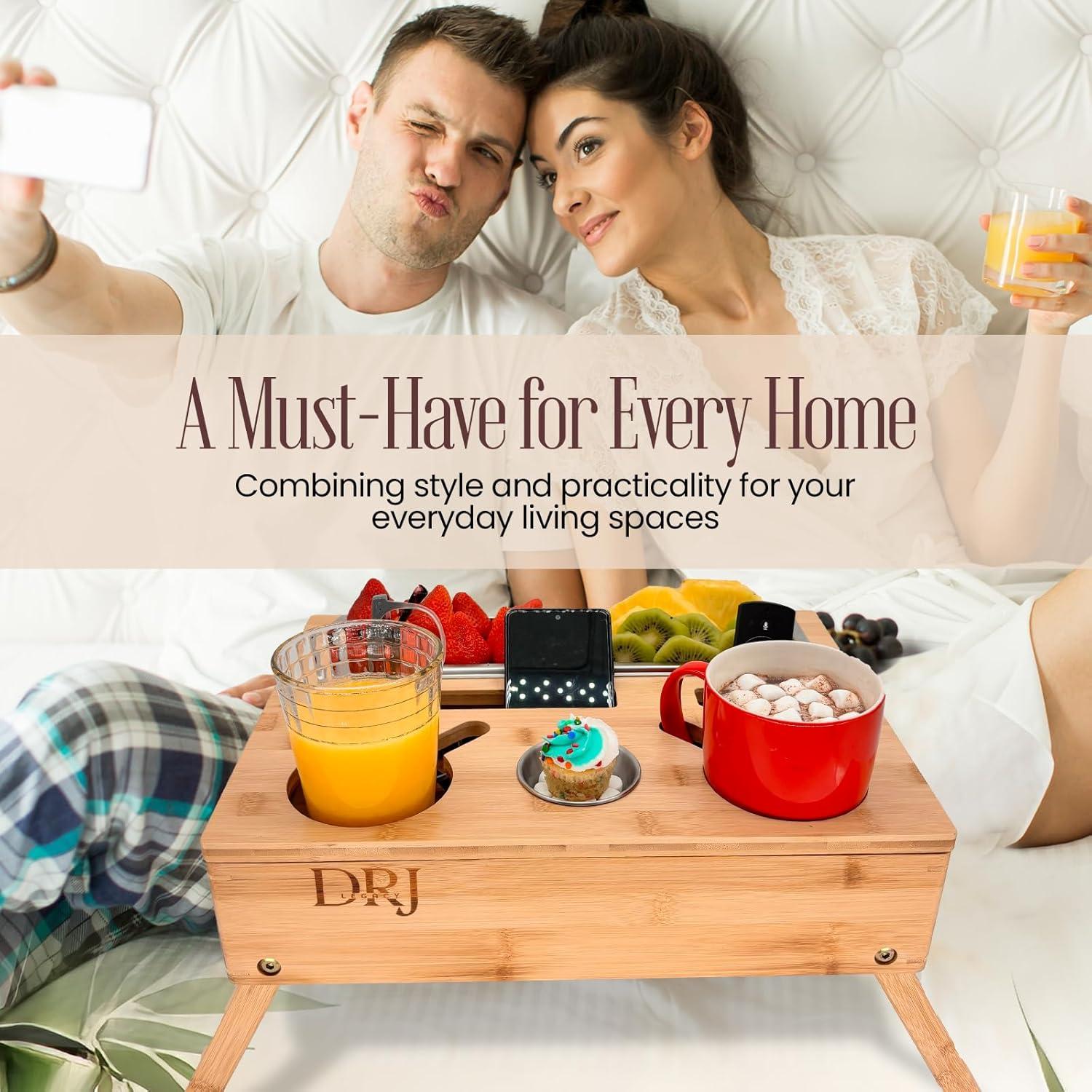 Bandeja Multifuncional DRJlegacy para Sofá con Soporte para Tazas