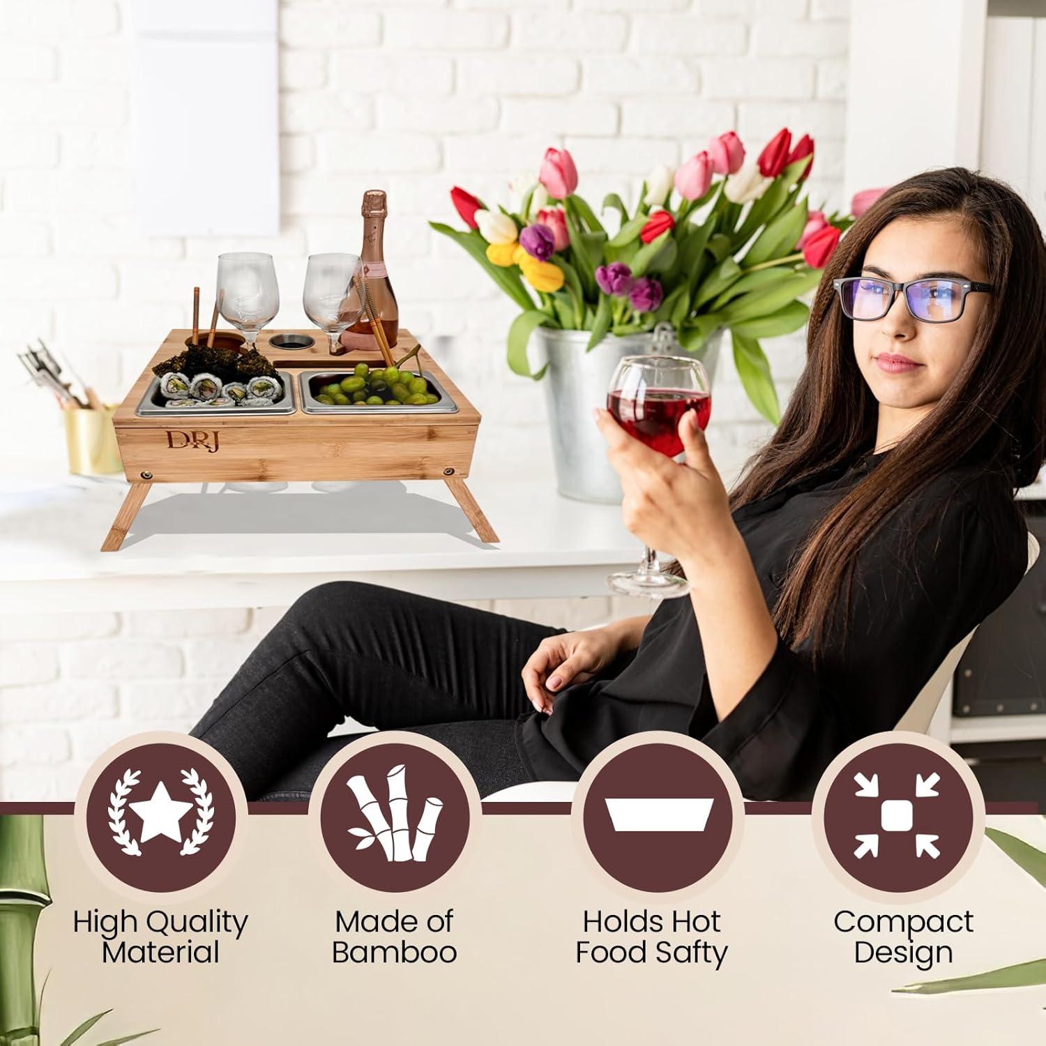 Bandeja Multifuncional DRJlegacy para Sofá con Soporte para Tazas