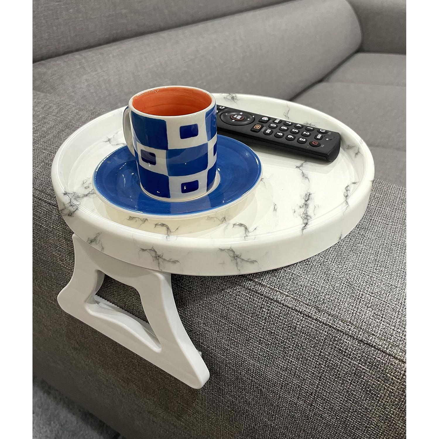 Mesa de Clip para Sofá Xchouxer Mármol Redonda 25 cm