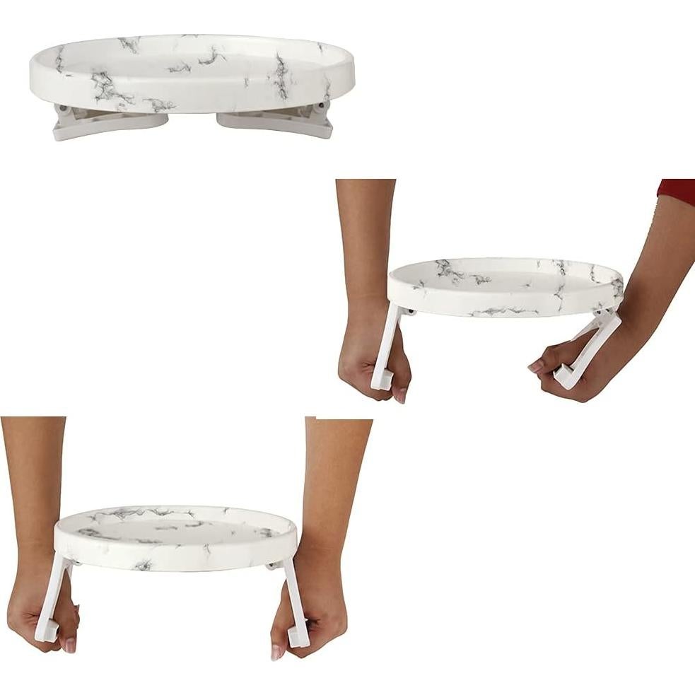 Mesa de Clip para Sofá Xchouxer Mármol Redonda 25 cm