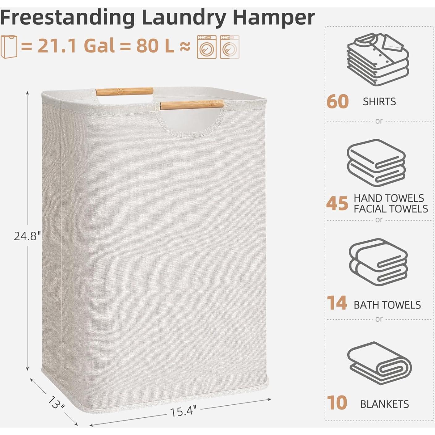 Cesta de Ropa Plegable STORAGE MANIAC 80L Beige Impermeable