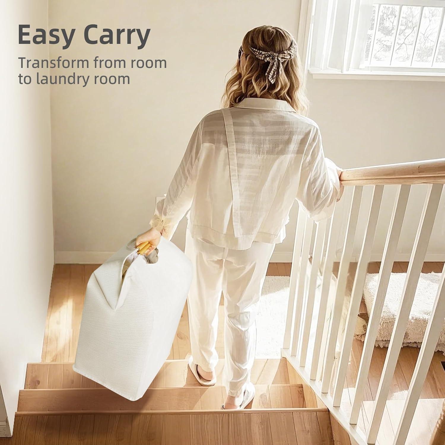 Cesta de Ropa Plegable STORAGE MANIAC 80L Beige Impermeable