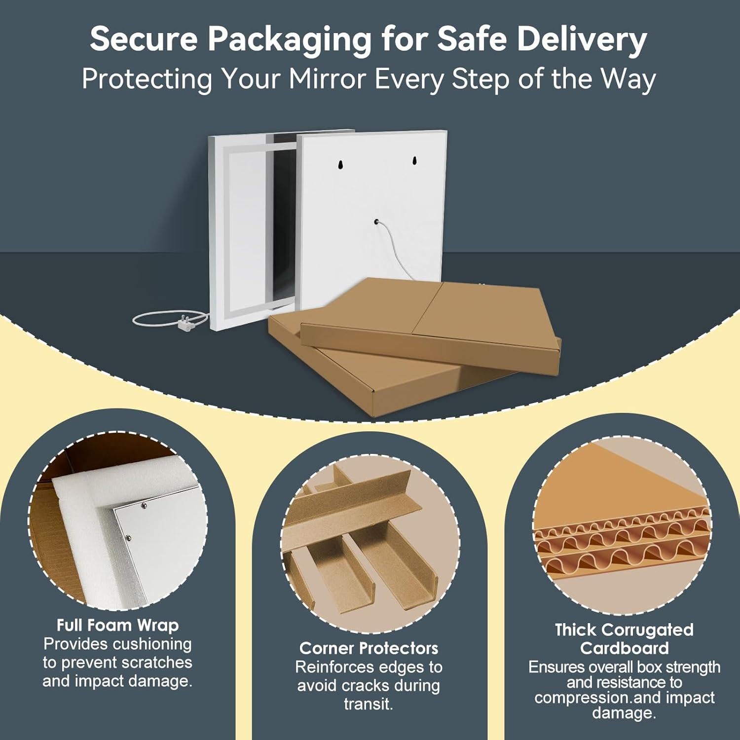 Espejo de Baño LED Butylux 61x61 cm Anti-vaho Táctil