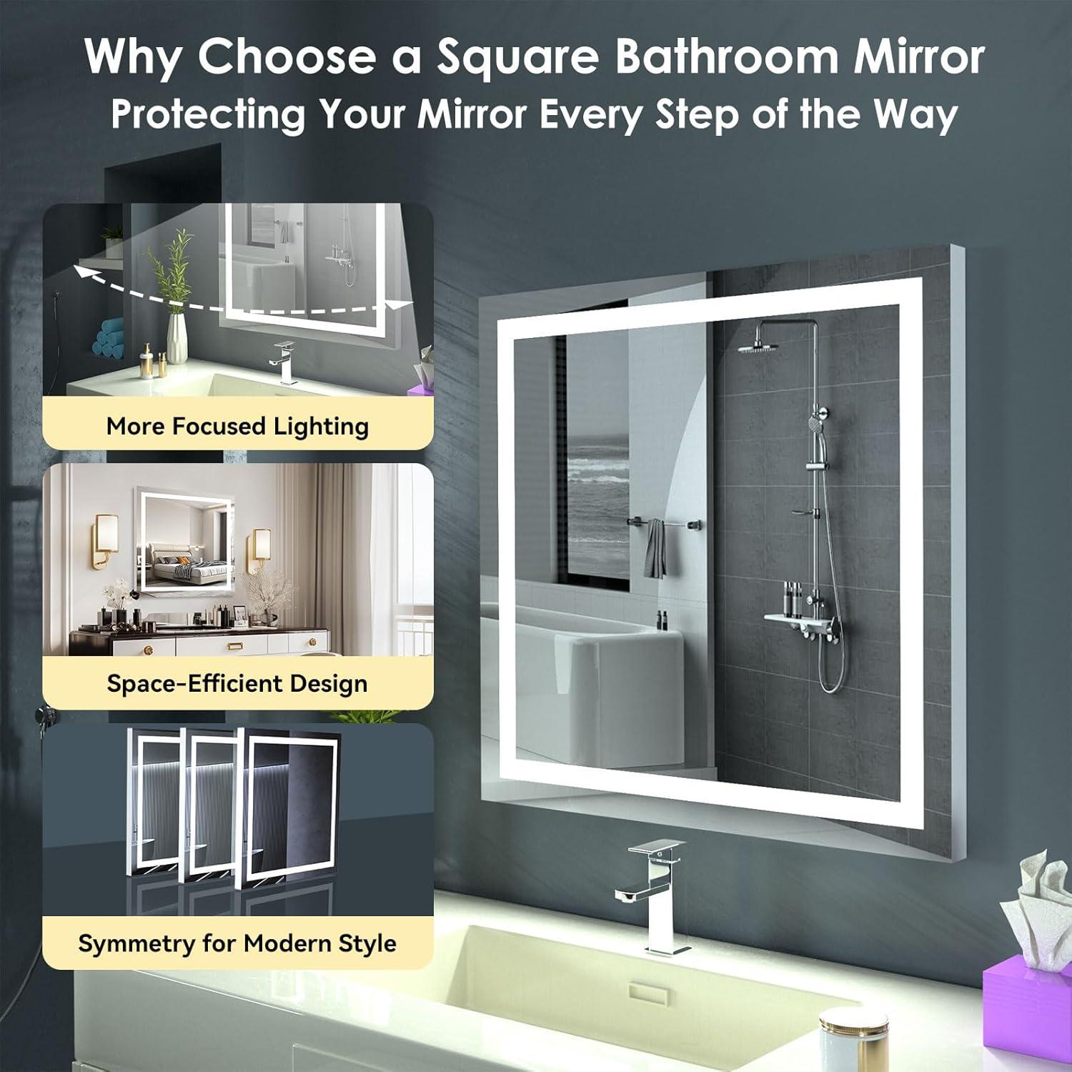 Espejo de Baño LED Butylux 61x61 cm Anti-vaho Táctil