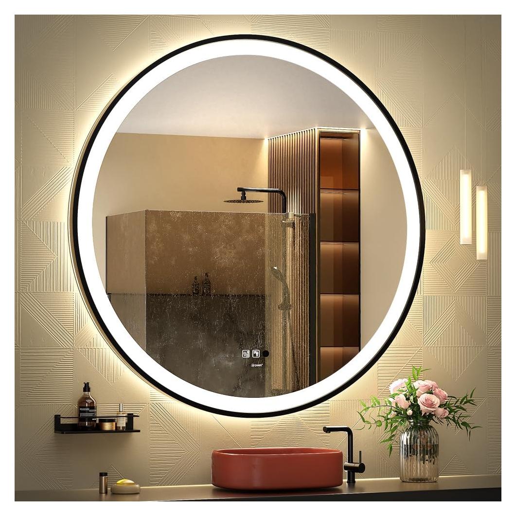 Espejo LED Redondo GANPE 91x91 cm con Sensor Humano y Luz Regulable
