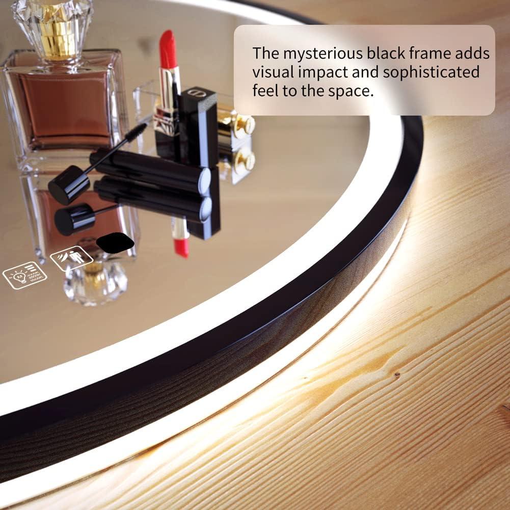 Espejo LED Redondo GANPE 91x91 cm con Sensor Humano y Luz Regulable