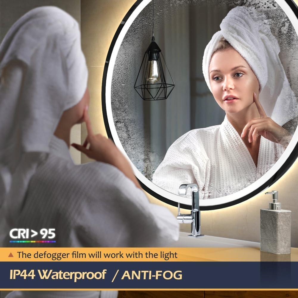 Espejo LED Redondo GANPE 91x91 cm con Sensor Humano y Luz Regulable